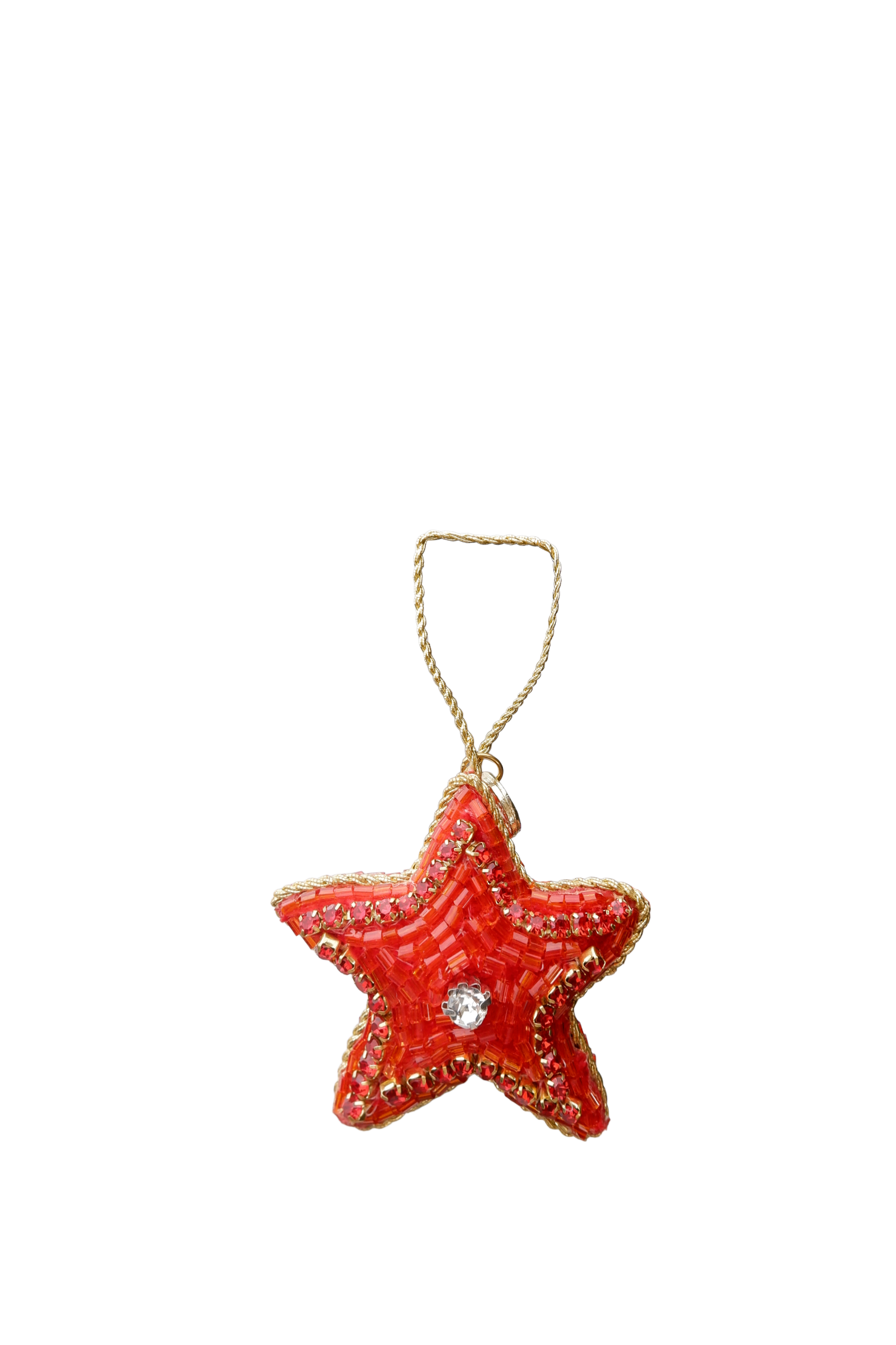 Black Colour Julepynt - BcMini Star Christmas Ornament i Rød