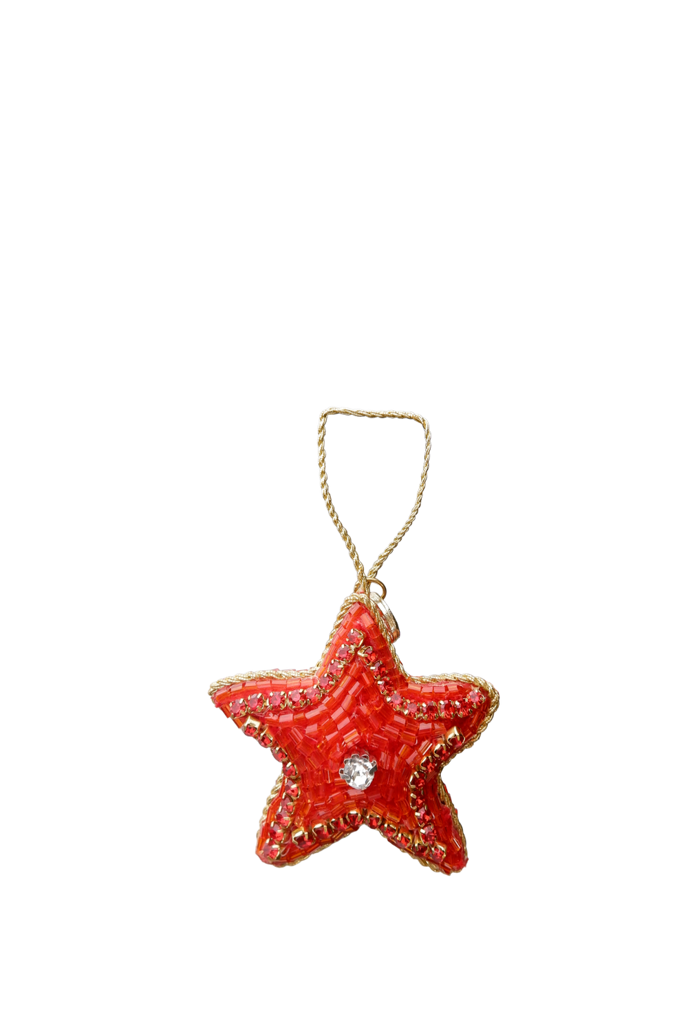 Black Colour Julepynt - BcMini Star Christmas Ornament i Rød