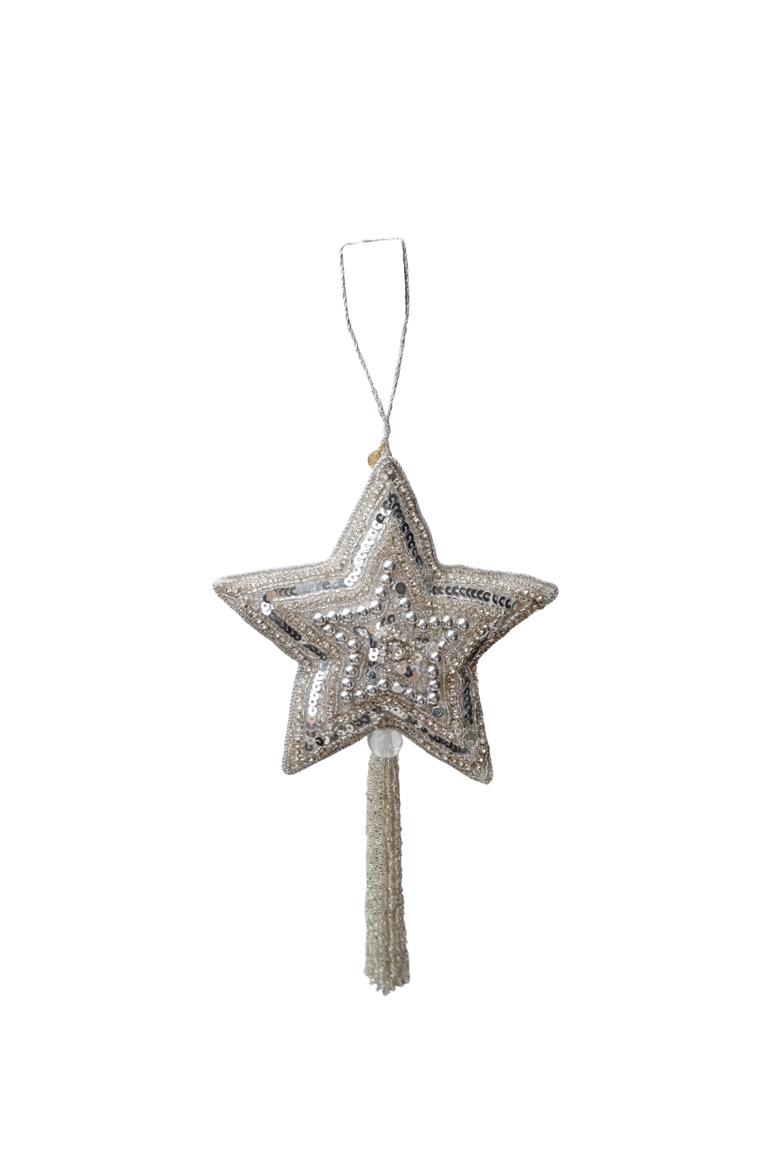 Black Colour Julepynt - BcXL Tassel Star Christmas Ornament i Sølv