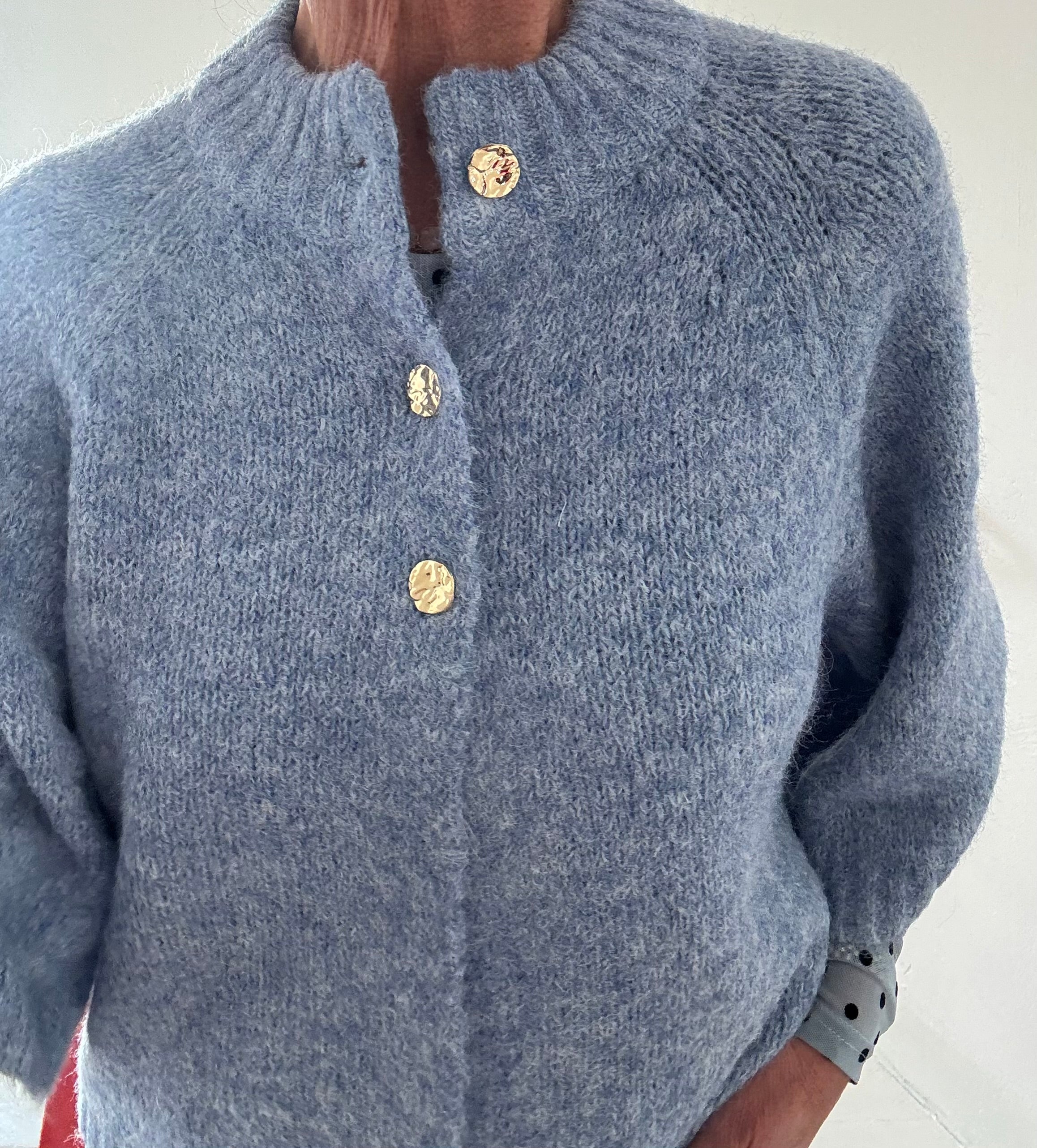 Neo Noir Cardigan - Benuta Strik Cardigan i Dusty Blue