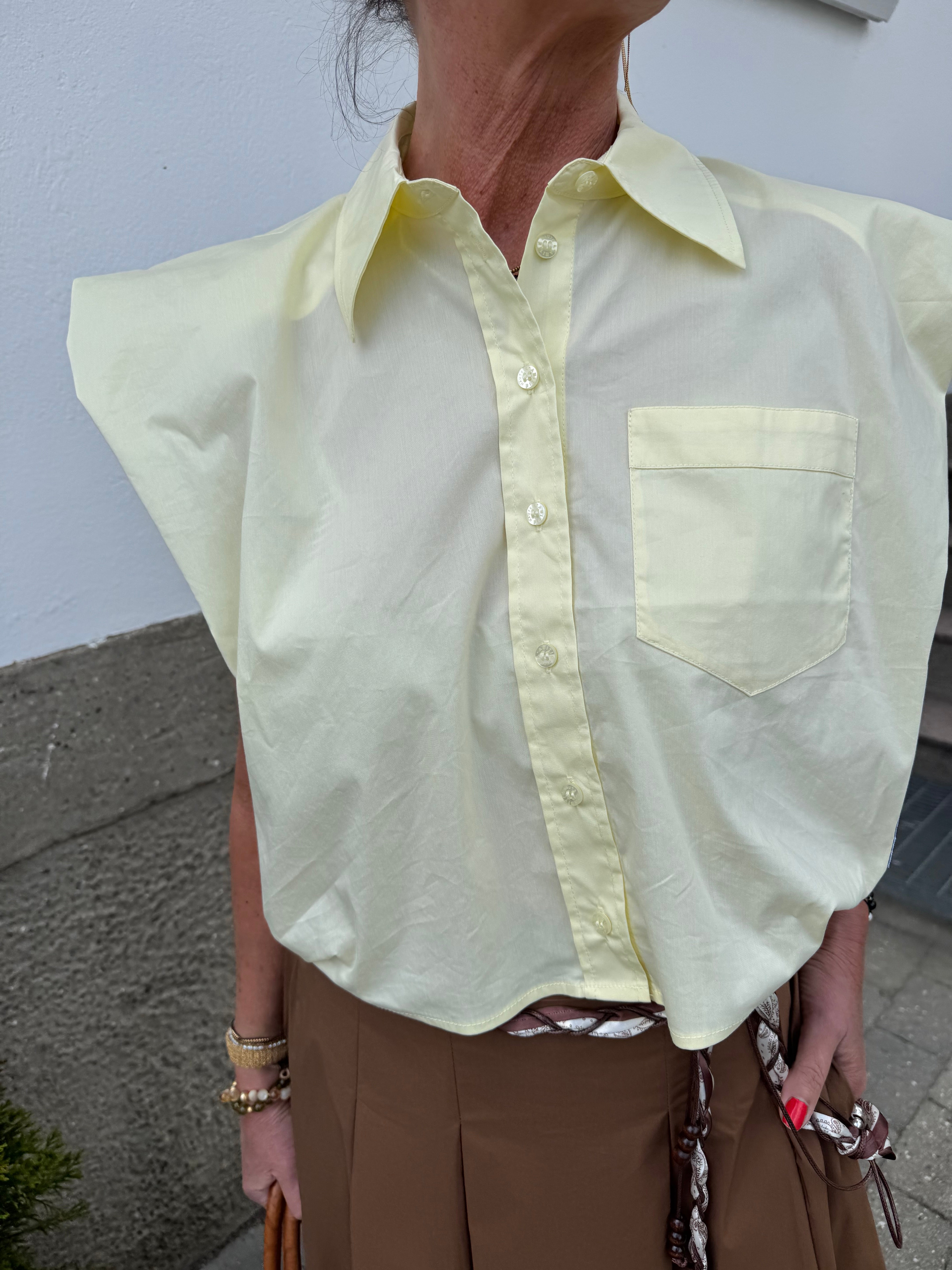 Haute L´amitié Skjorte - Dinnie NS Poplin Skjorte i Pale Yellow