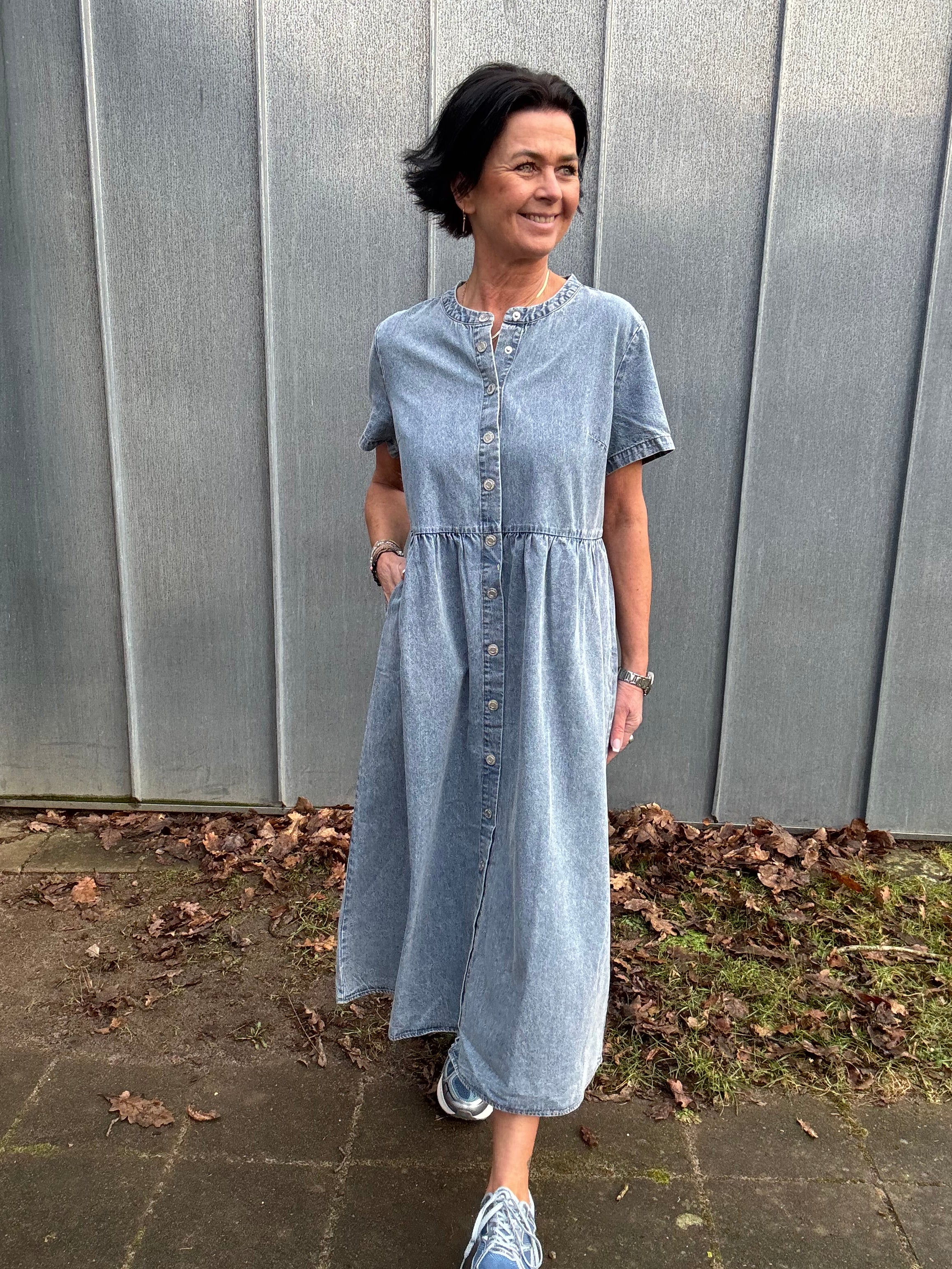 Lollys Laundry Kjole - AliyaLL Maxi Denim Kjole i Washed Denim