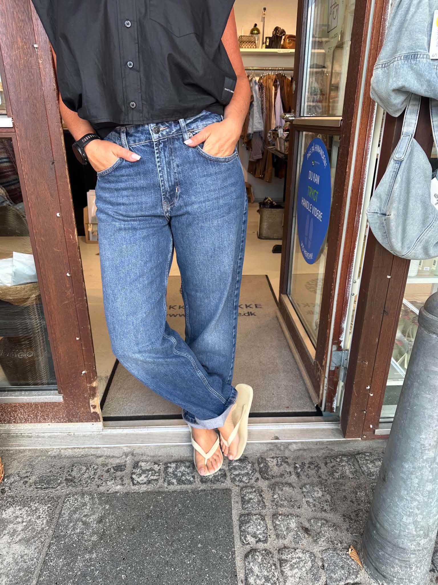 Co´Couture Jeans - FemmeCC Hip Jeans i Denim Blue
