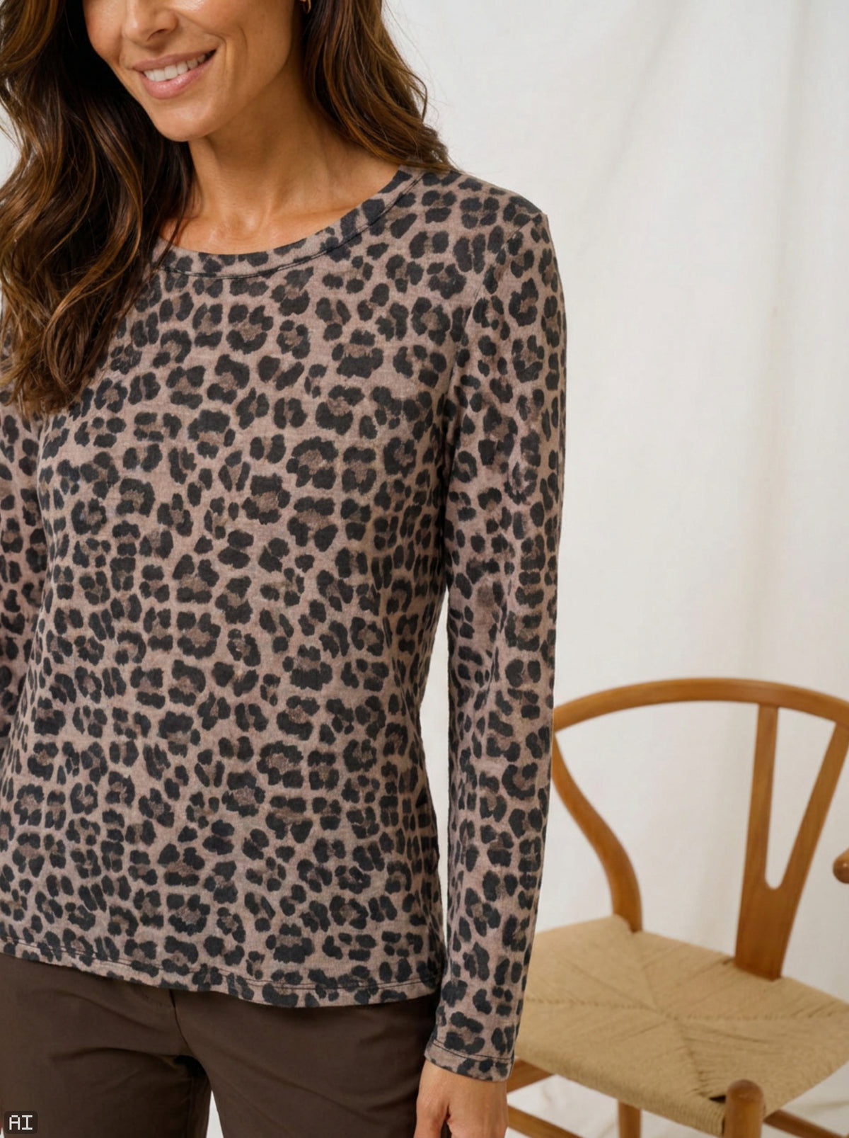 MARTA du château Bluse - 7914 MdcElissa Bluse i Fango3524 Leopard