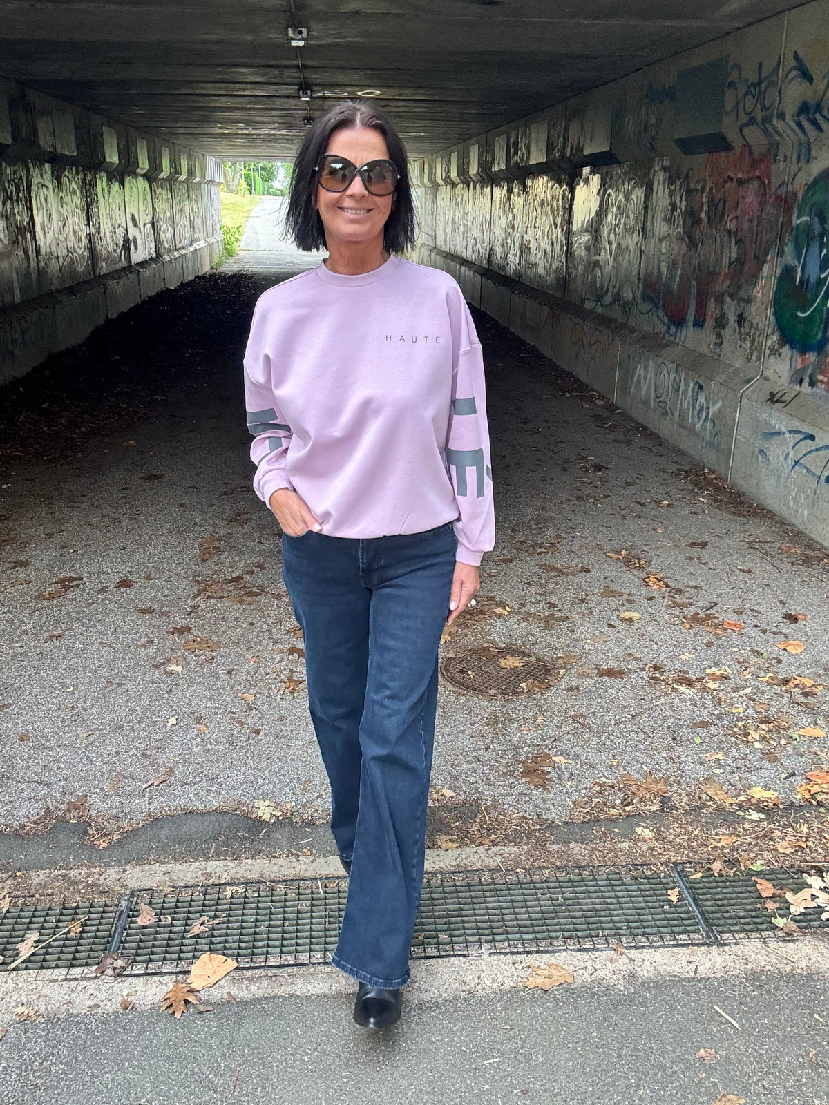 Haute L´amitié Sweat - Maxi Split Logo Sweat i Misty Rose