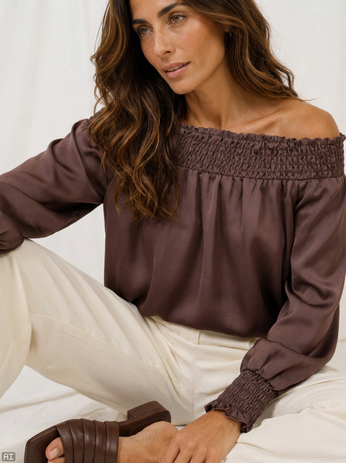 MARTA du château Bluse - 8943P MdcVerona Bluse i Coffee