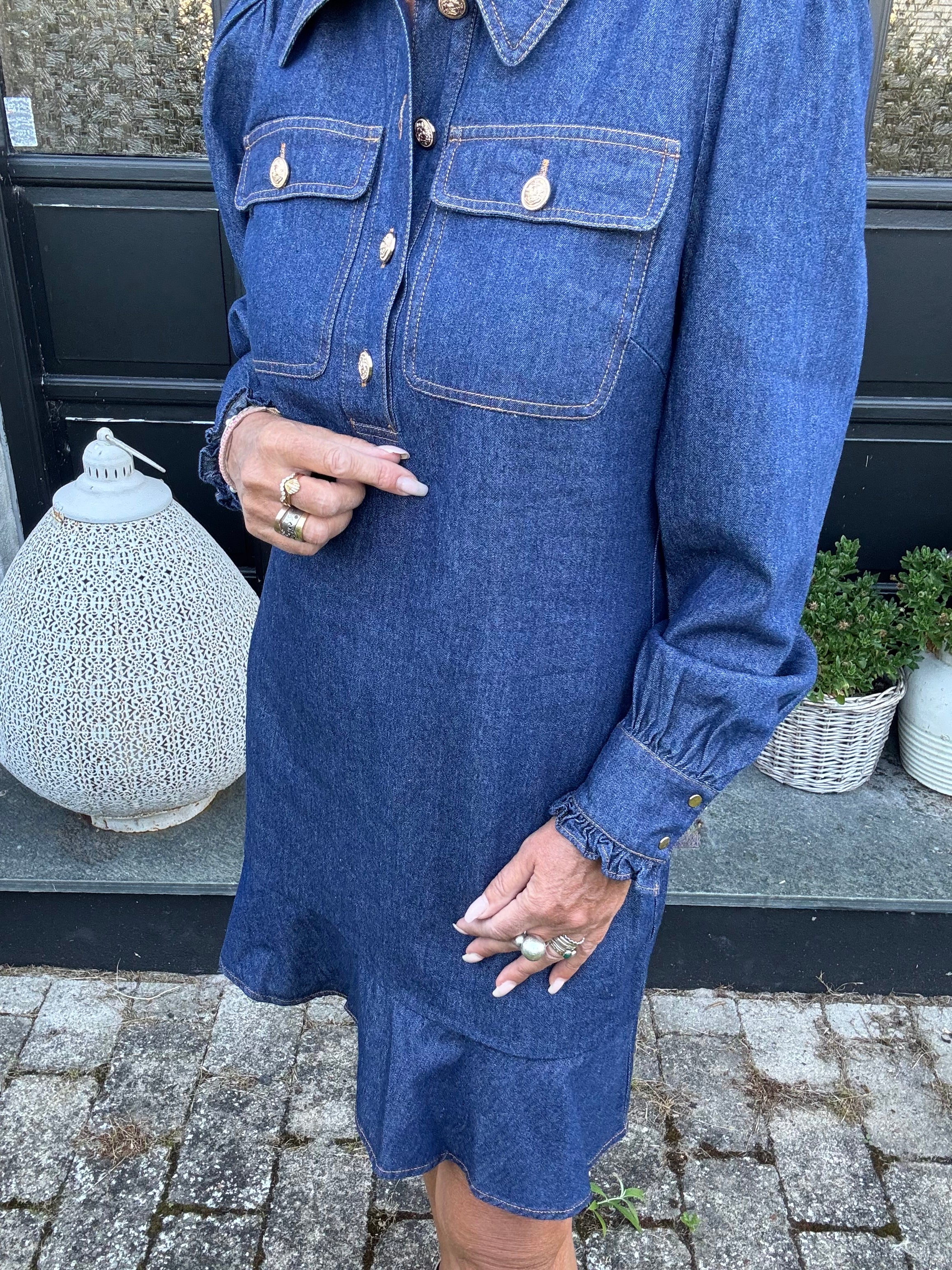 Neo Noir Kjole - Nikko Denim Kjole i Blå Denim