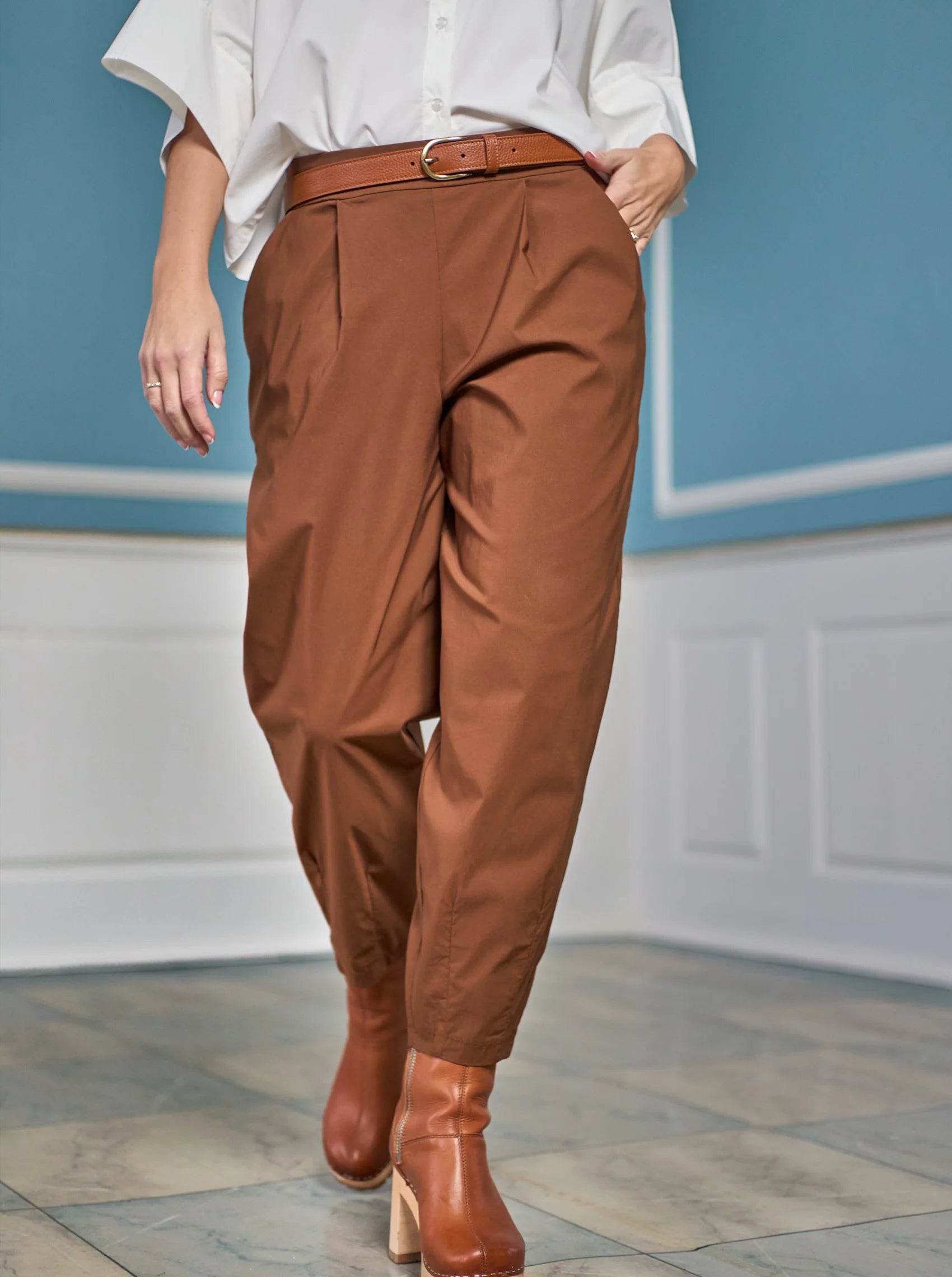 Black Colour Bukser - BcDavina Barrel Bukser i Hazelnut Brown