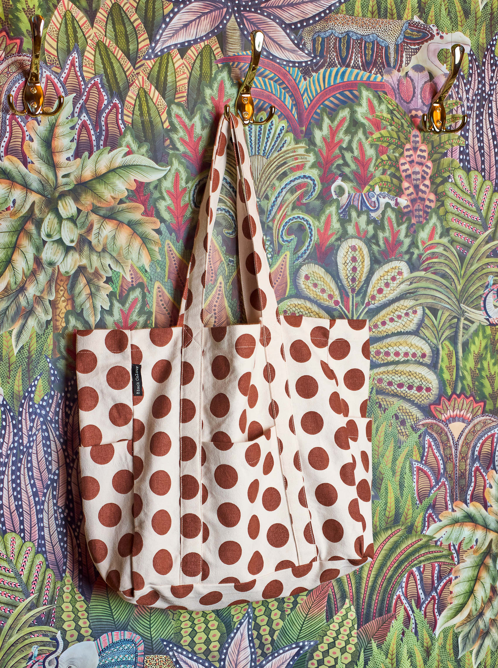 Black Colour Taske - BcNella Canvas Taske i Camel Dots