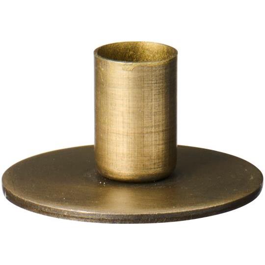 IB Laursen Lysestage - 90230-17 Lysestage Med Flad Fod Messing 1,3cm Lys