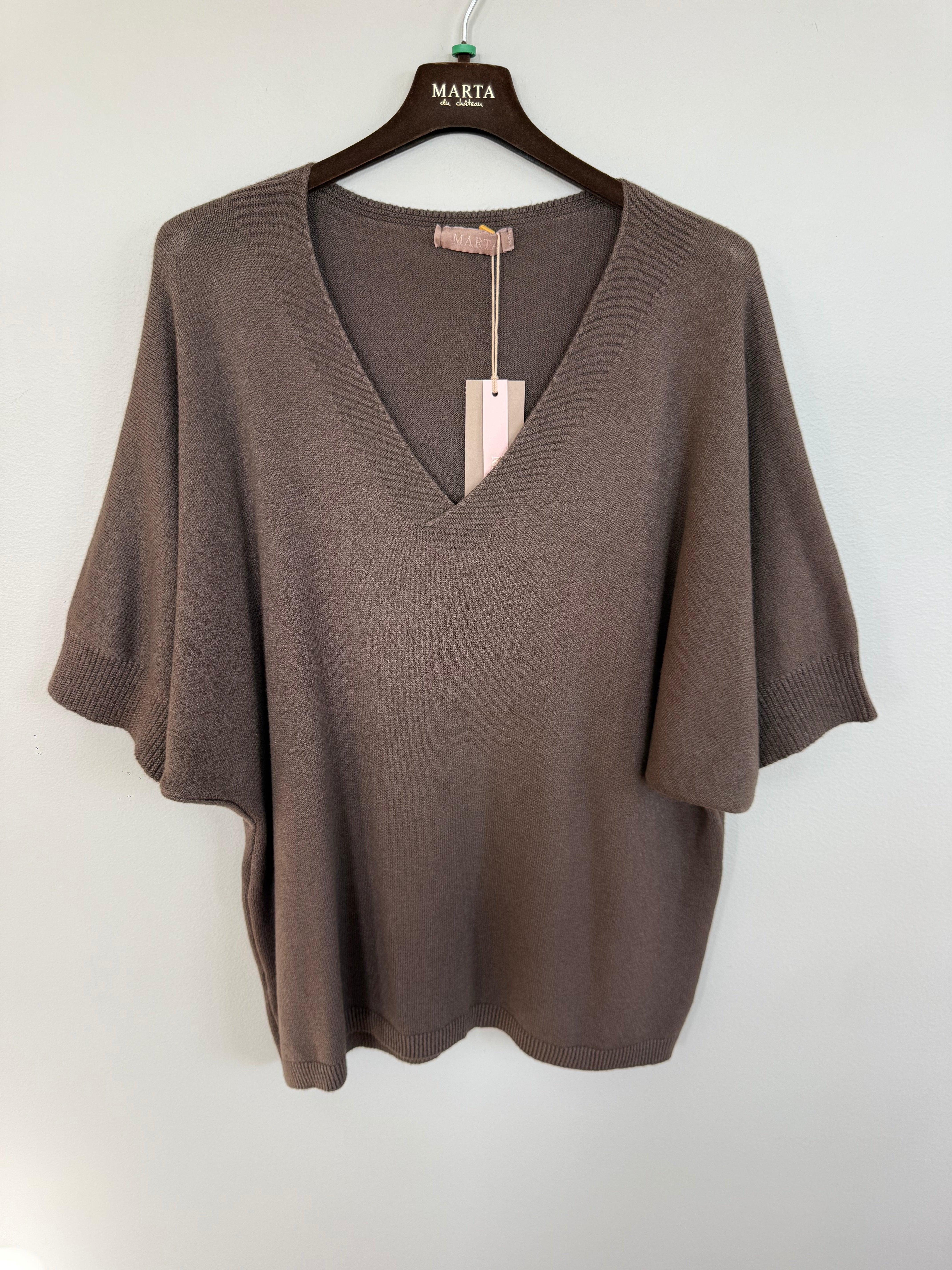 MARTA du château Bluse - 9587 MdcInaya Strik Bluse i Chocolate