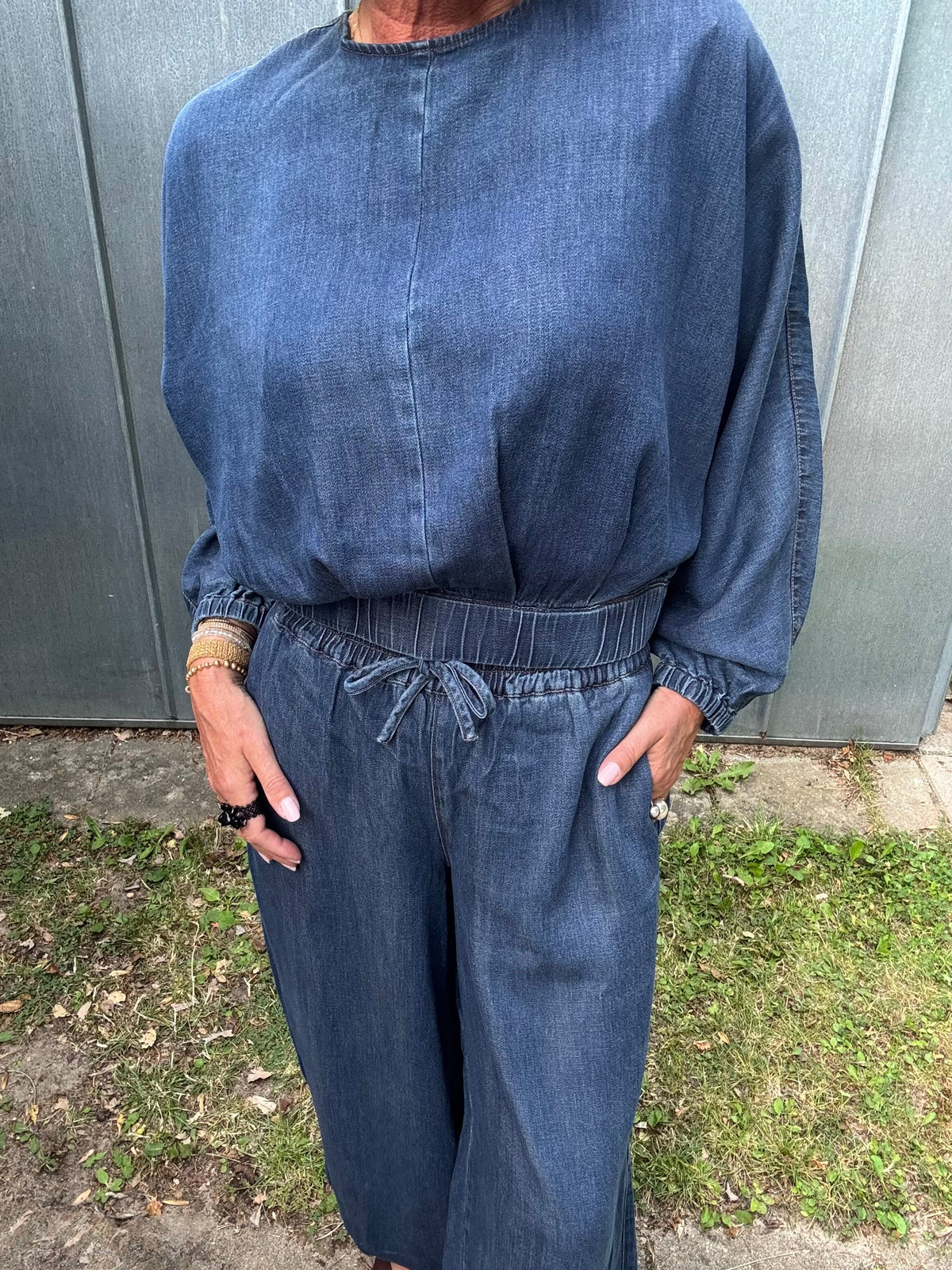 Nümph Bluse - NuAlona Bluse i Dark Blue Denim