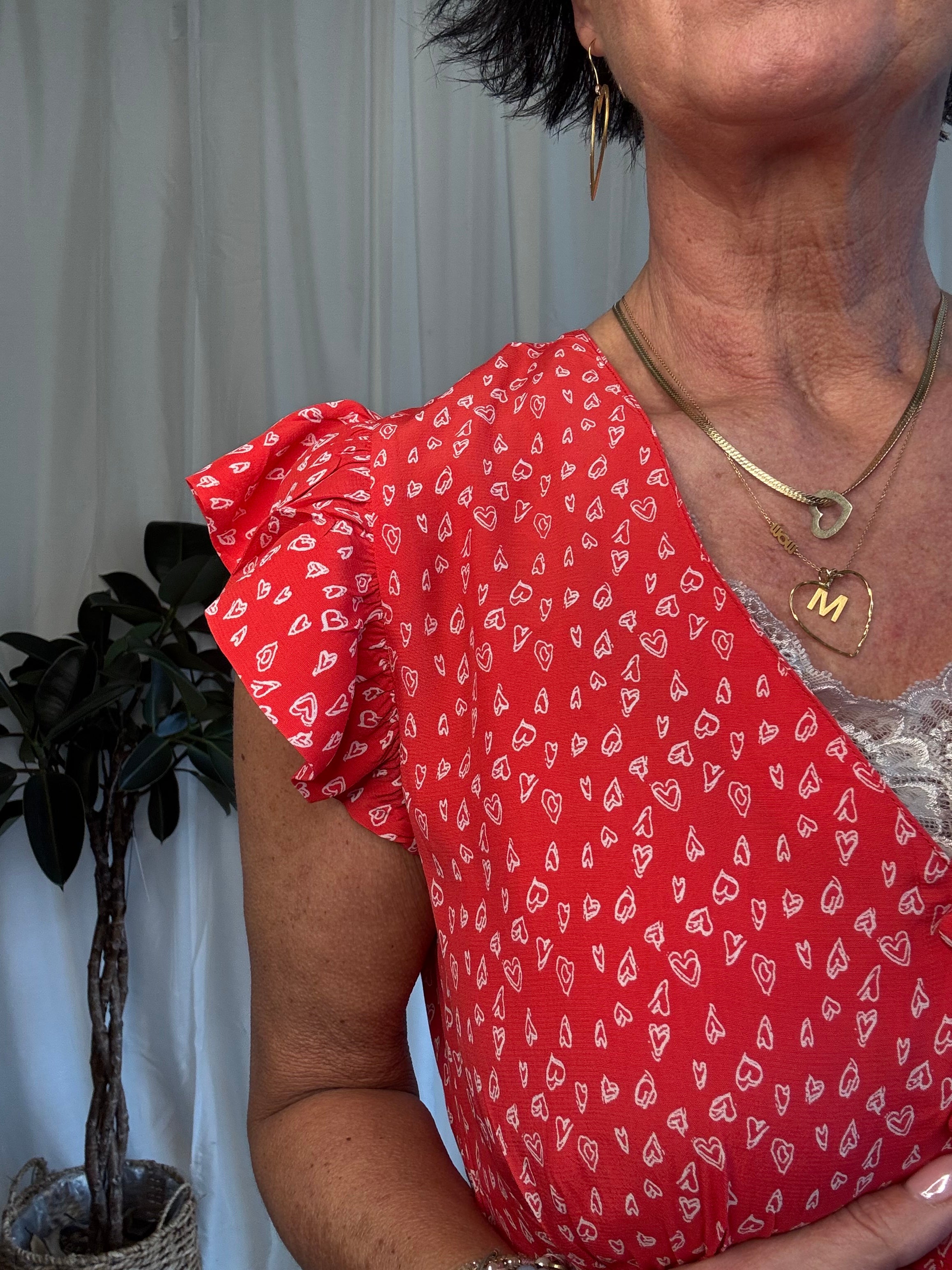 Atelier Rêve Kjole - IRYrsa Kjole i Rød Med Blomster