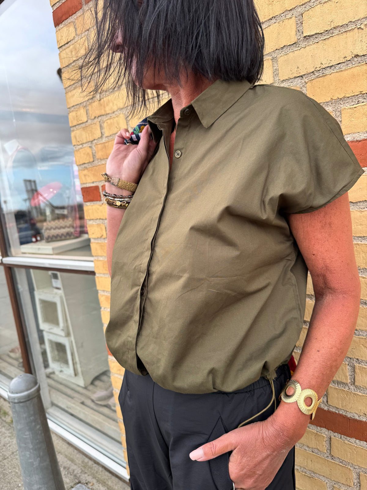 Tim & Simonsen Vest - 154 Becky Skjorte-Vest i Army