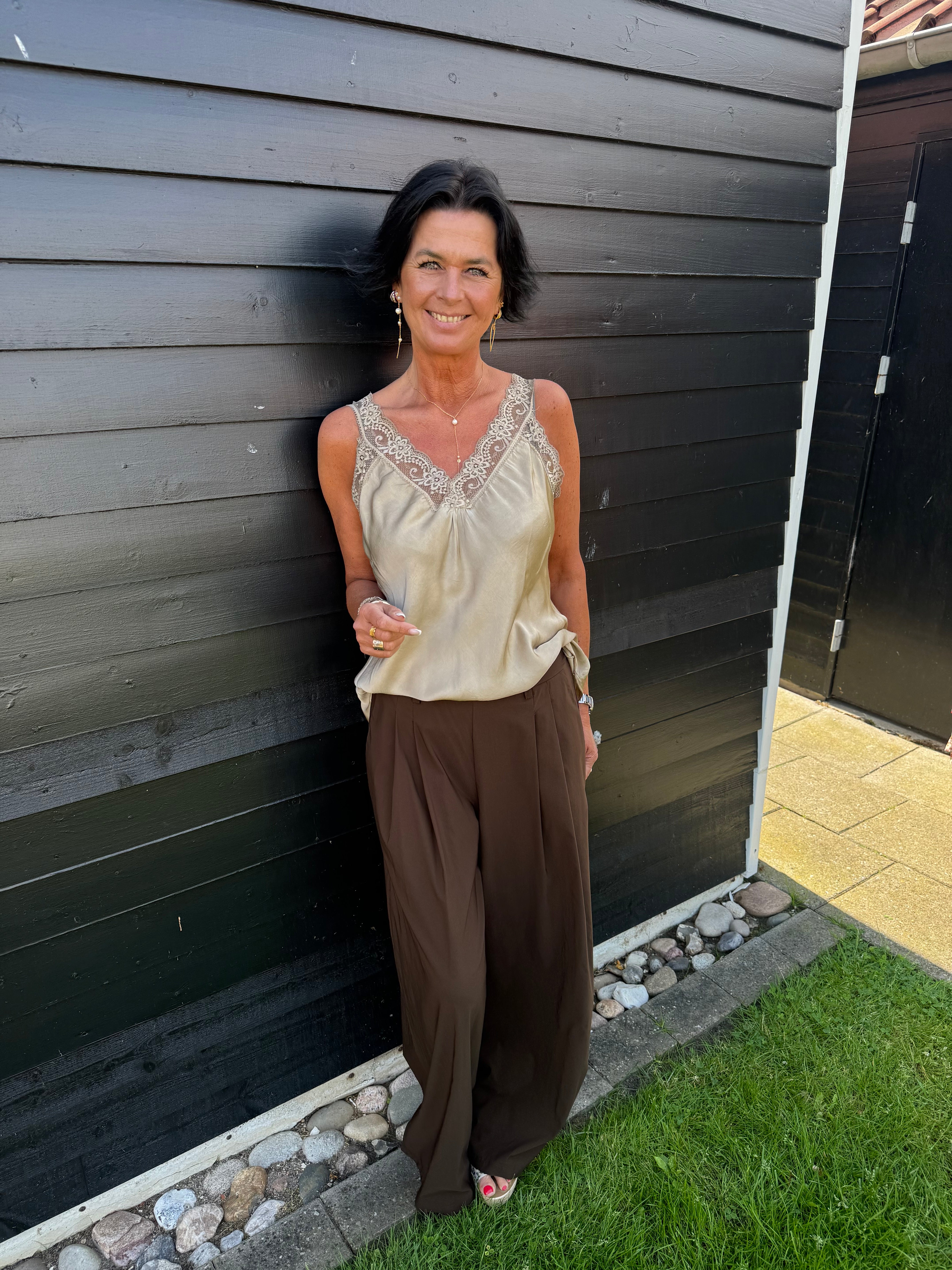 Black Colour Top - BcBea Lace Top i Champagne