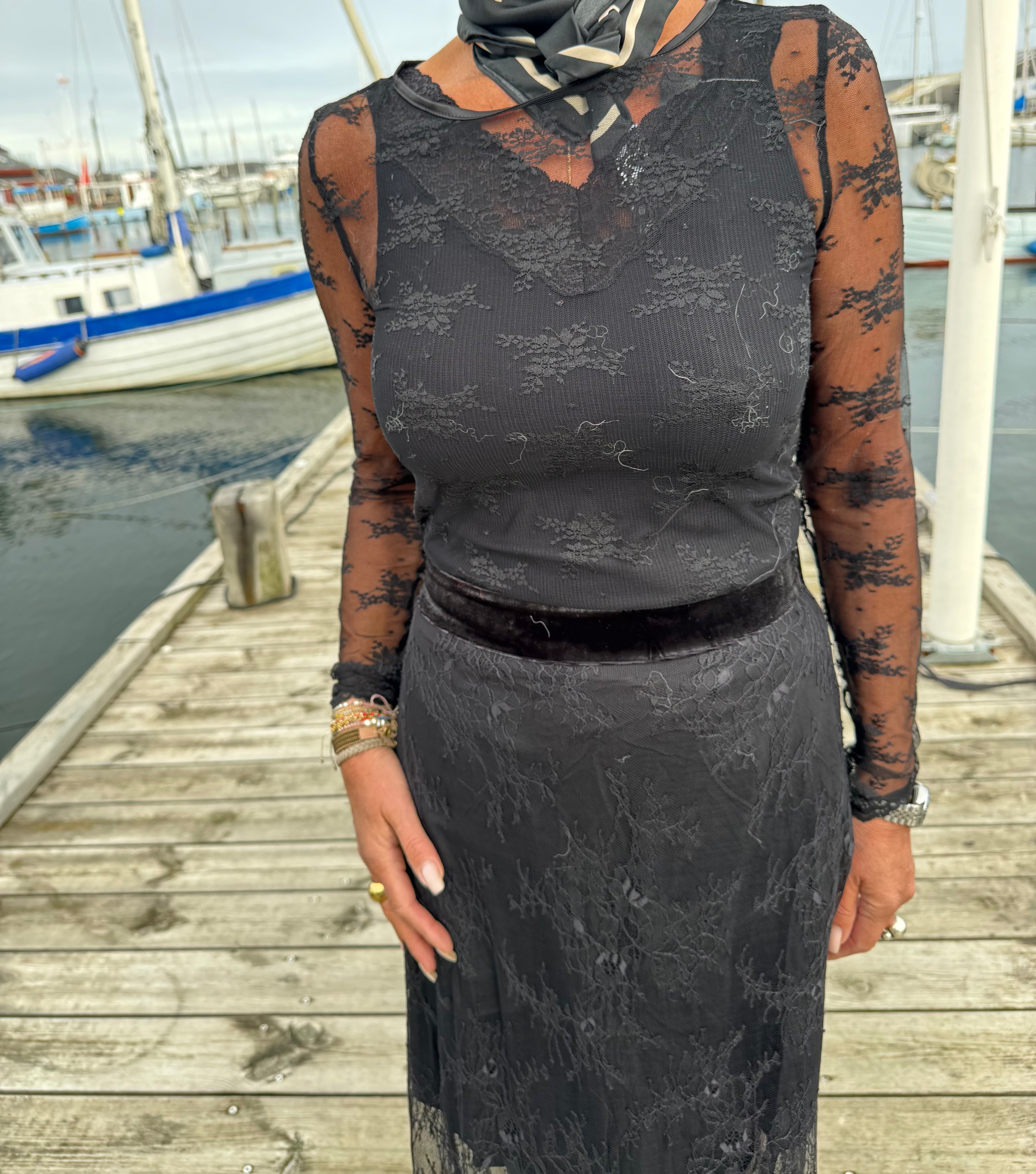 Nümph Bluse - NuNatalia Mesh Bluse i Caviar