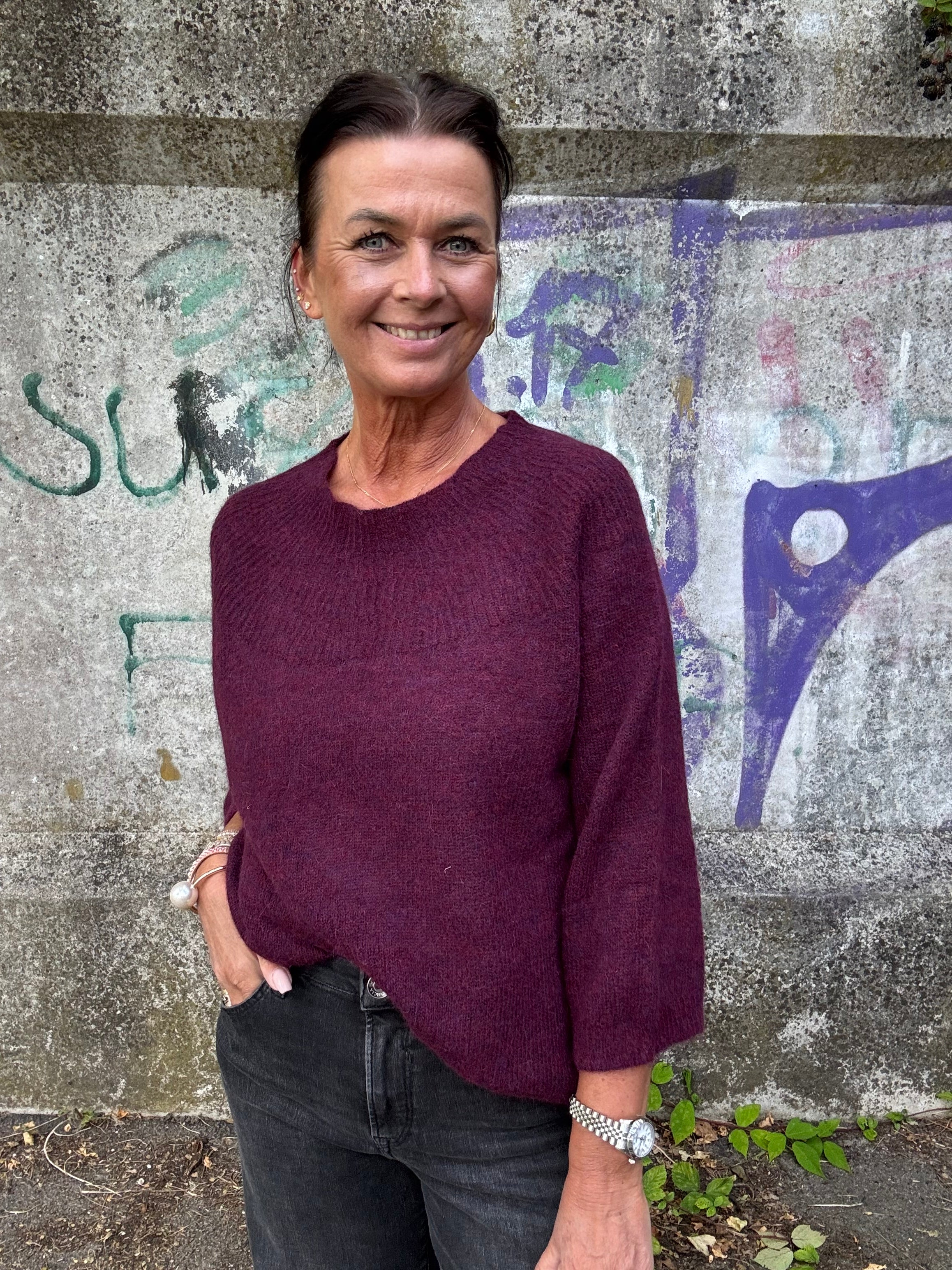 Gossia Strik - AmeliaGO Strik Bluse i Plum