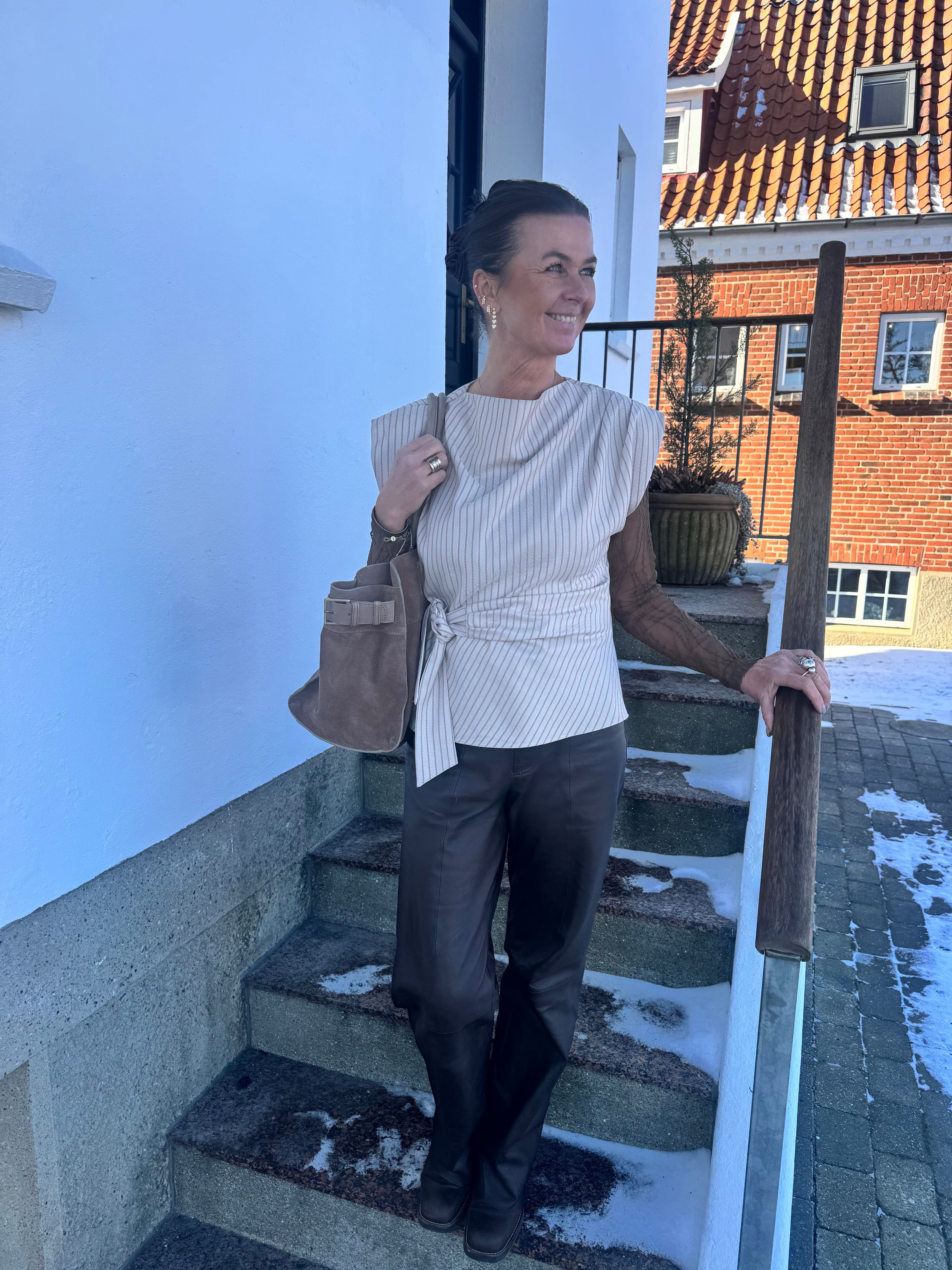 Co´Couture Bluse - SalvieCC Pleat Top i Bone