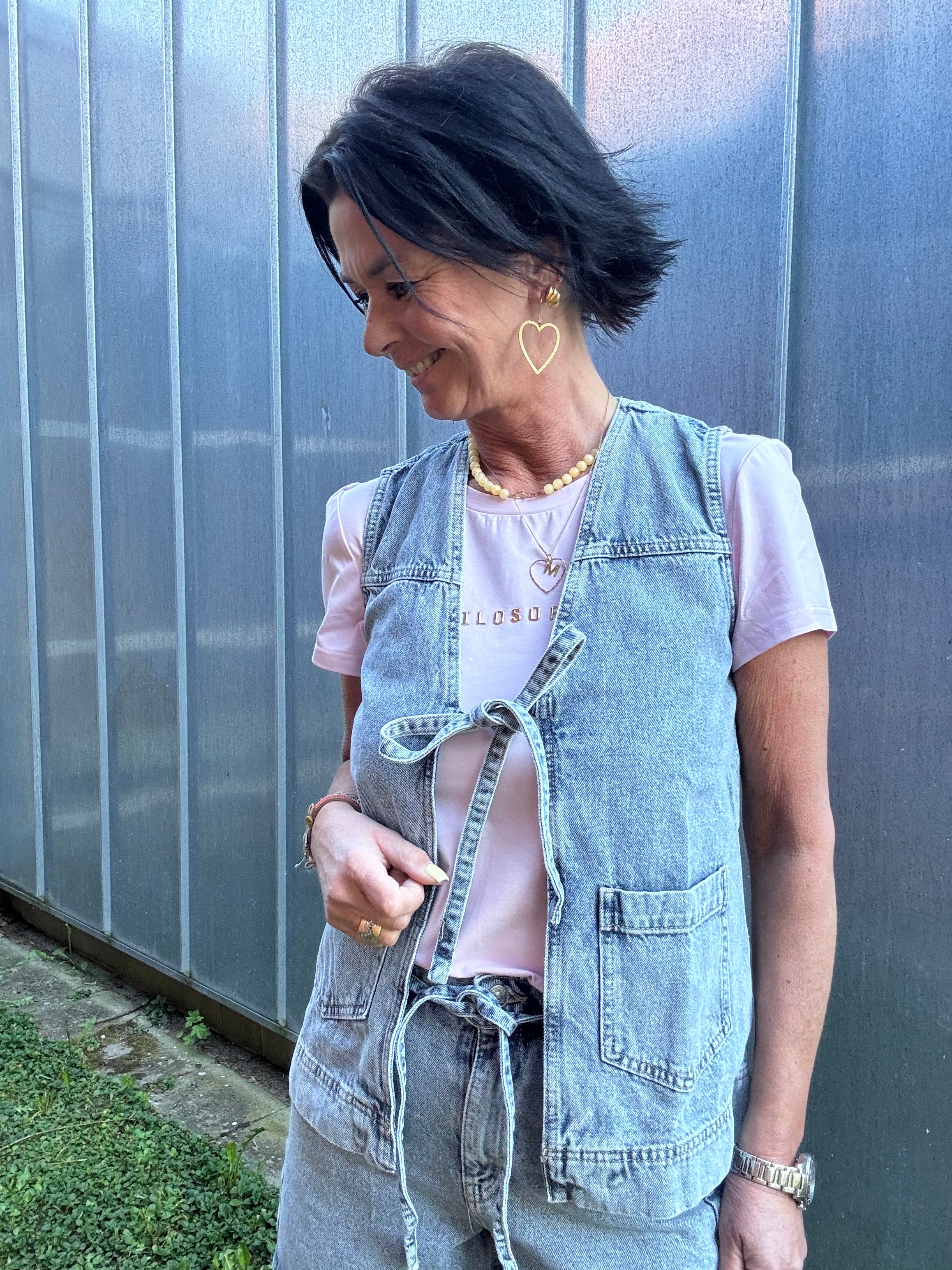 Nümph Vest - NuBrooklyn Vest i Light Blue Bleach
