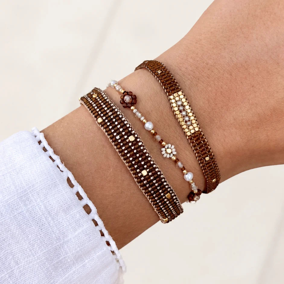 IBU Jewels Armbånd - IC05 The Bar Armbånd i Brun
