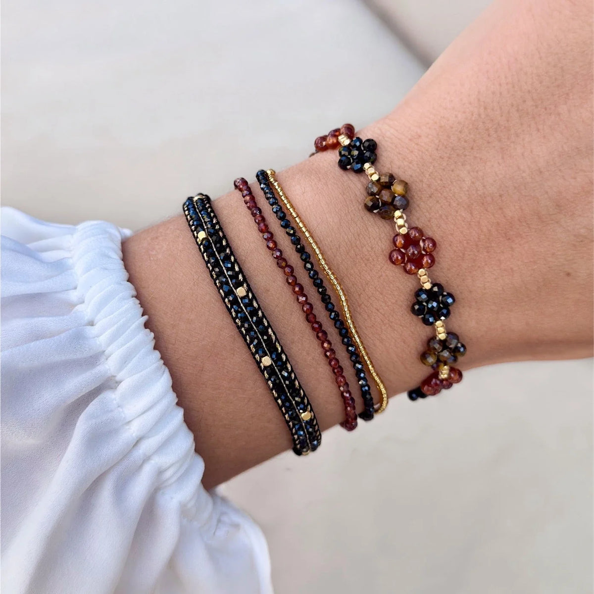 IBU Jewels Armbånd - AO14 Nusa Armbånd i Onyx Sort