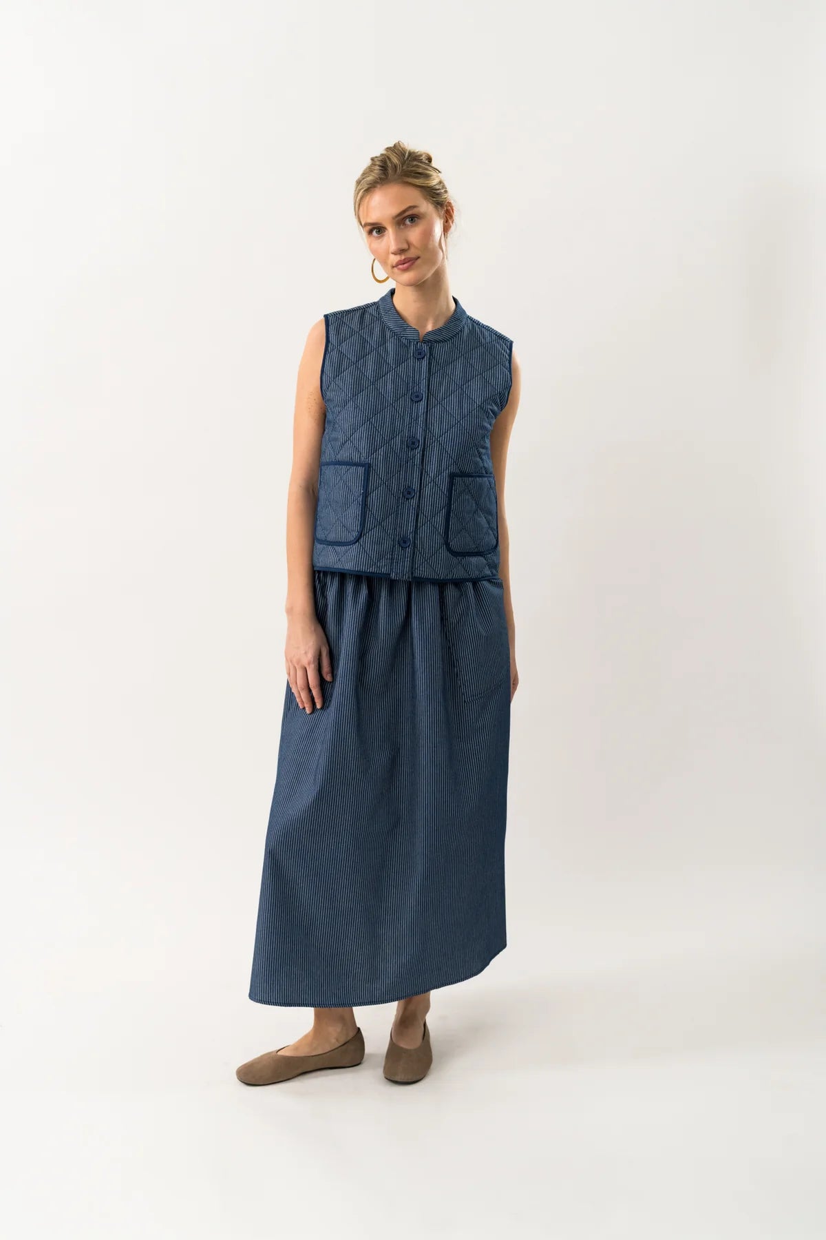 Lollys Laundry Vest - CairoLL Quilted Vest i Dark Blue