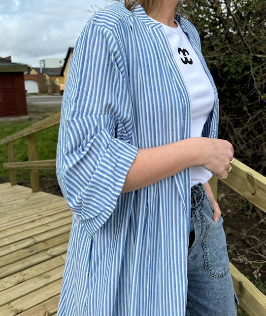 Gossia Kjole - AlexaGO Dia Skjorte Kjole i Blue Stripes