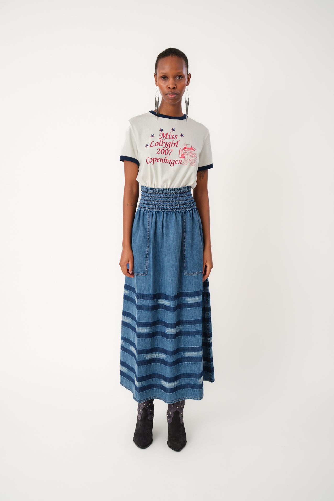 Lollys Laundry Nederdel - AmondLL Maxi Denim Nederdel i Blue