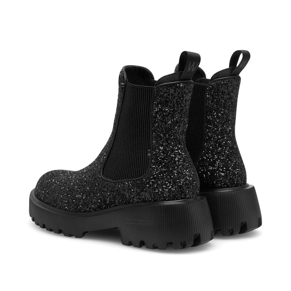 Woden Støvle - Aya Glitter Støvle i Sort