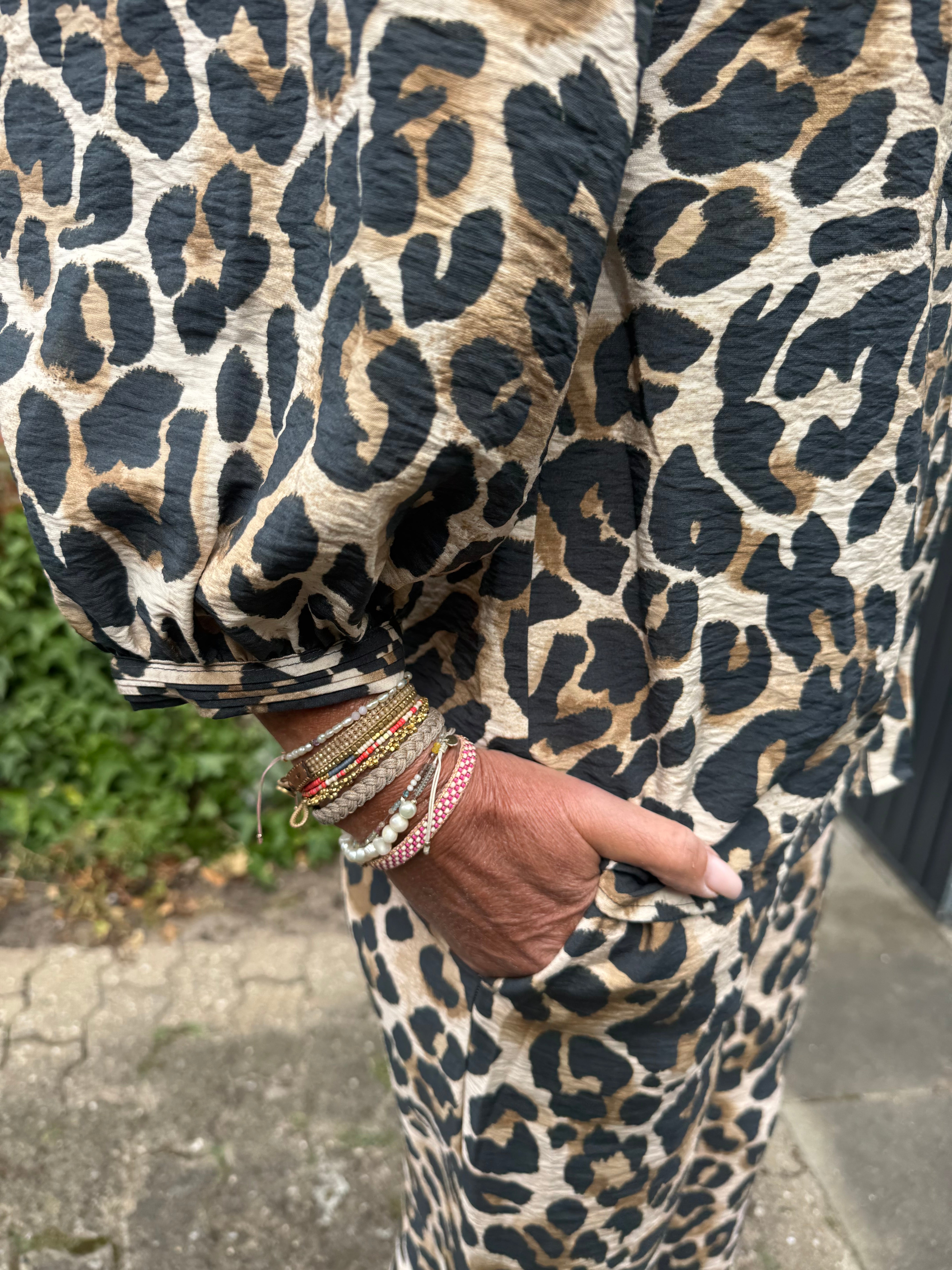 Garcia Skjorte - 50030 Leopard Skjorte i Almond