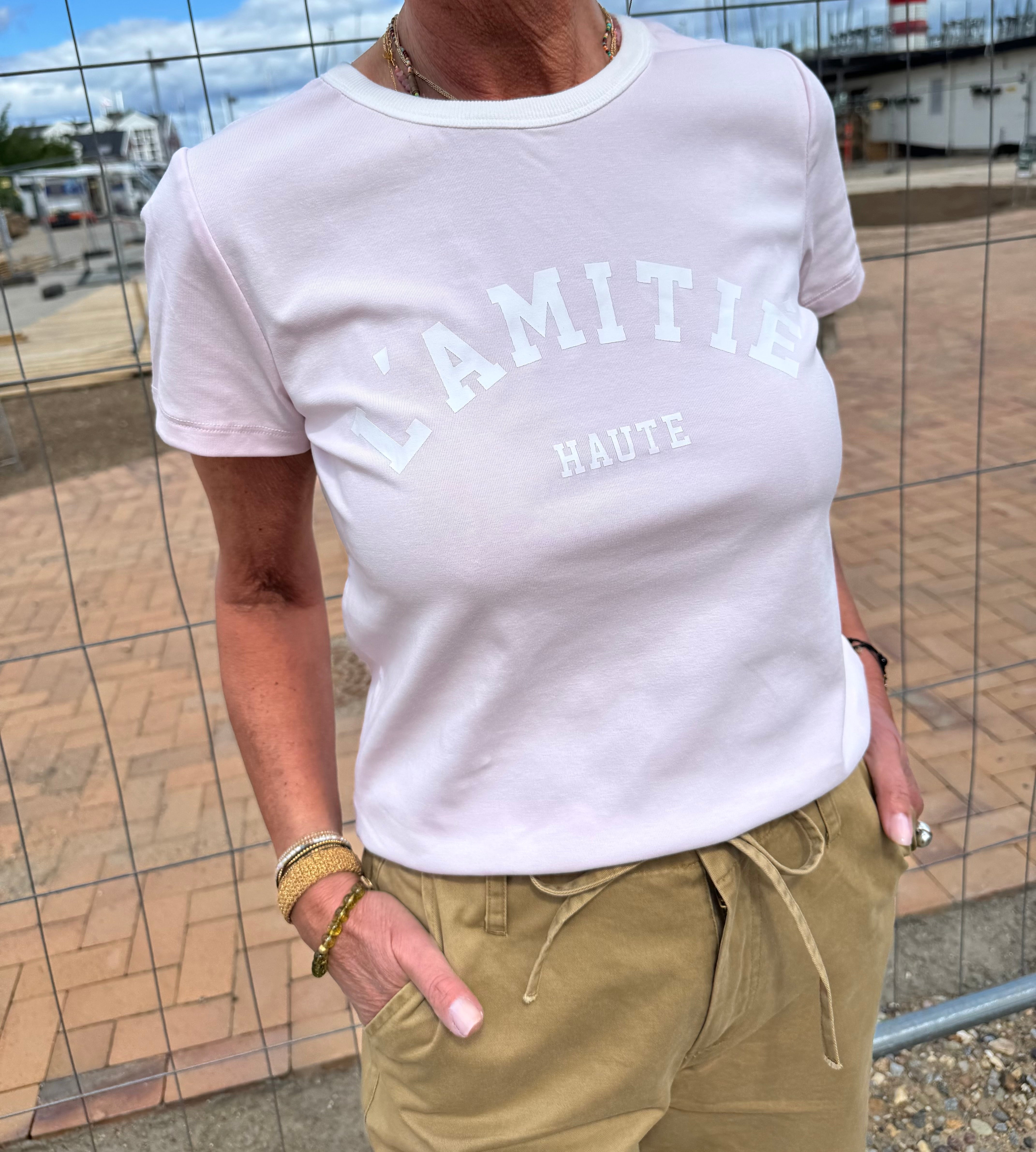 Haute L´amitié T-shirt - Neckline Logo T-shirt i Iced Rose