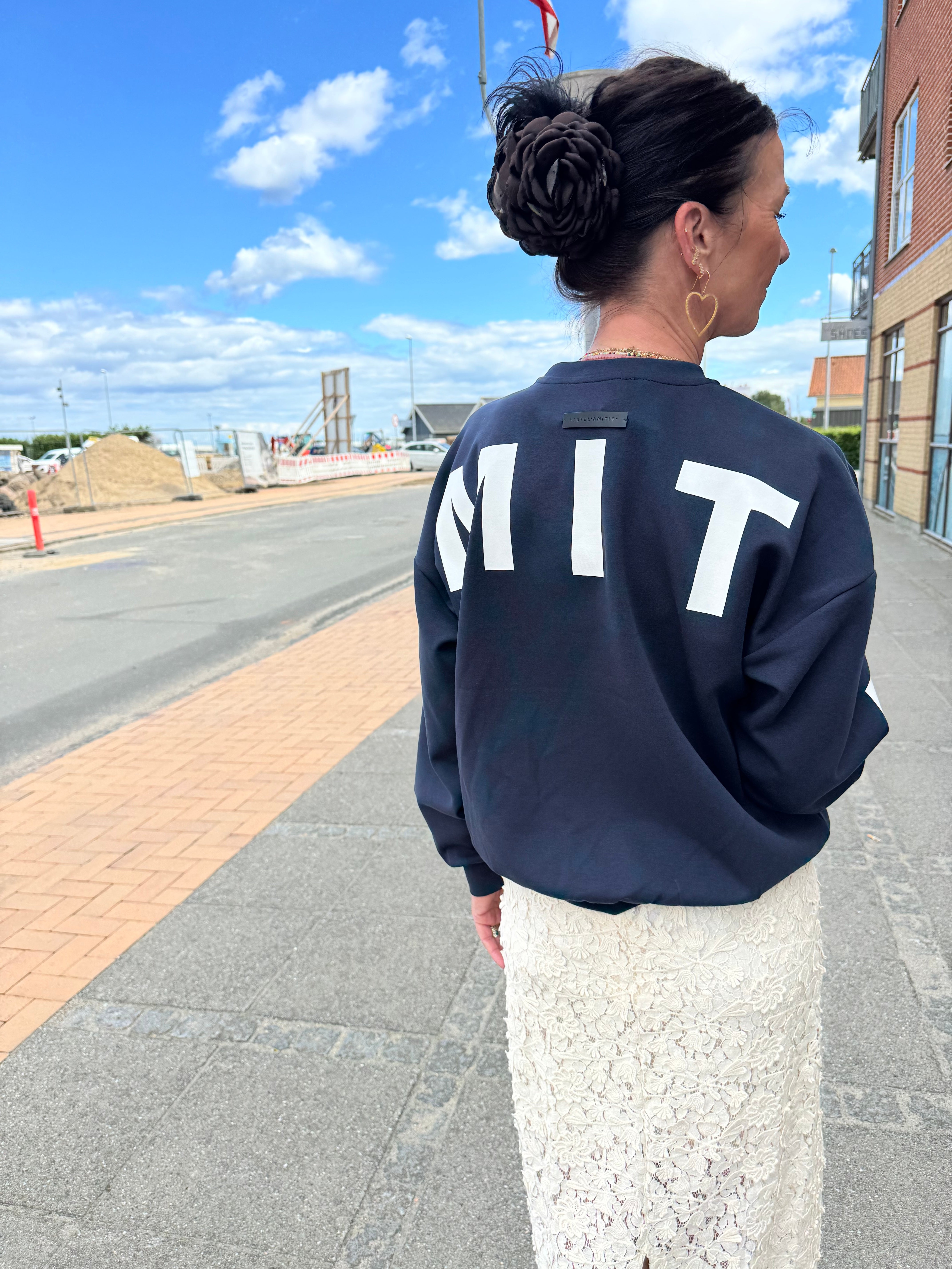 Haute L´amitié Sweat - Maxi Split Logo Sweat i Navy