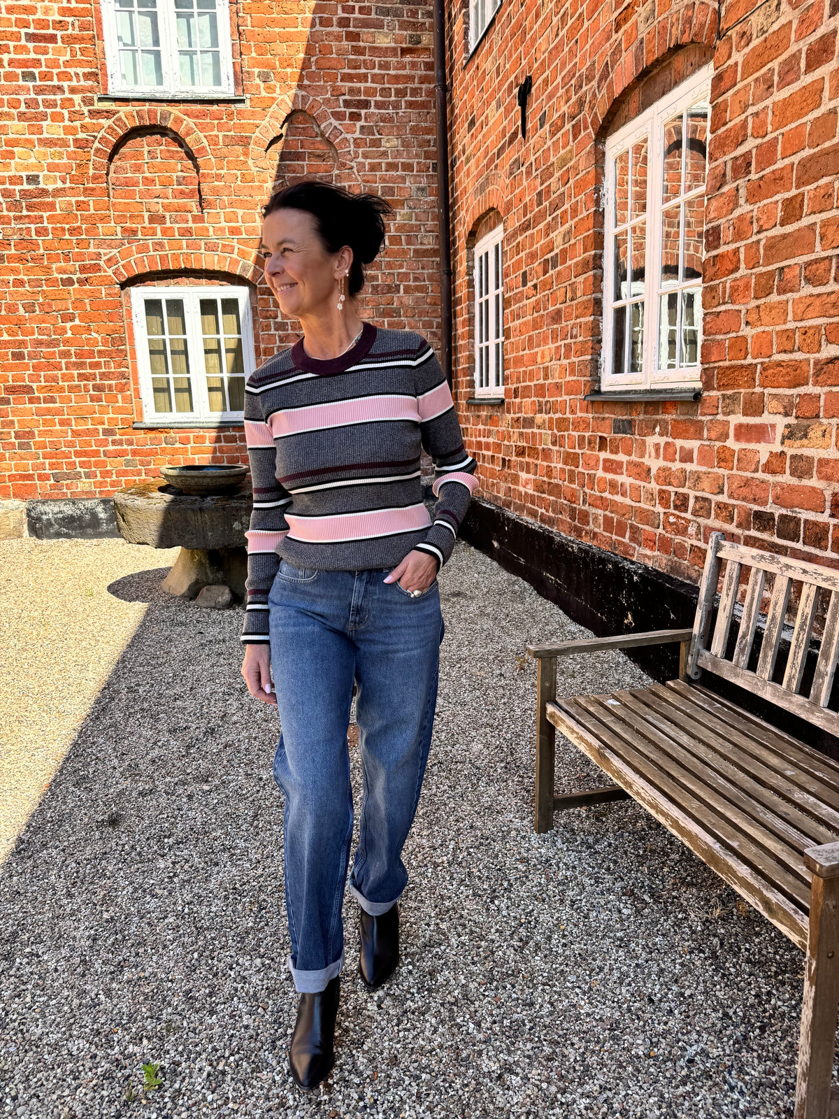 Nümph Bluse - NuKallie Strik, Bluse i Fig Grå
