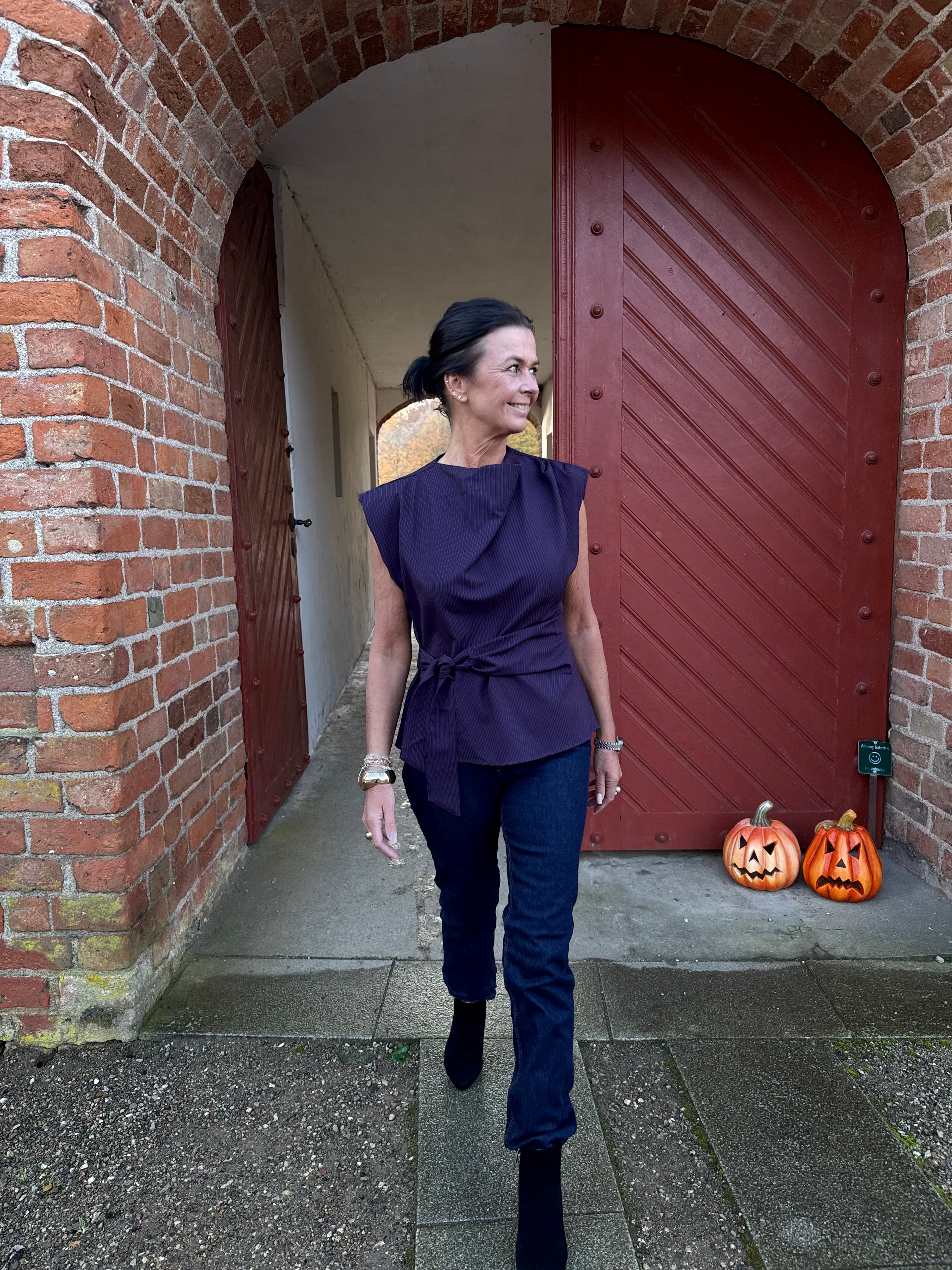 Co´couture Top - NolanCC Pleat Top i Plum