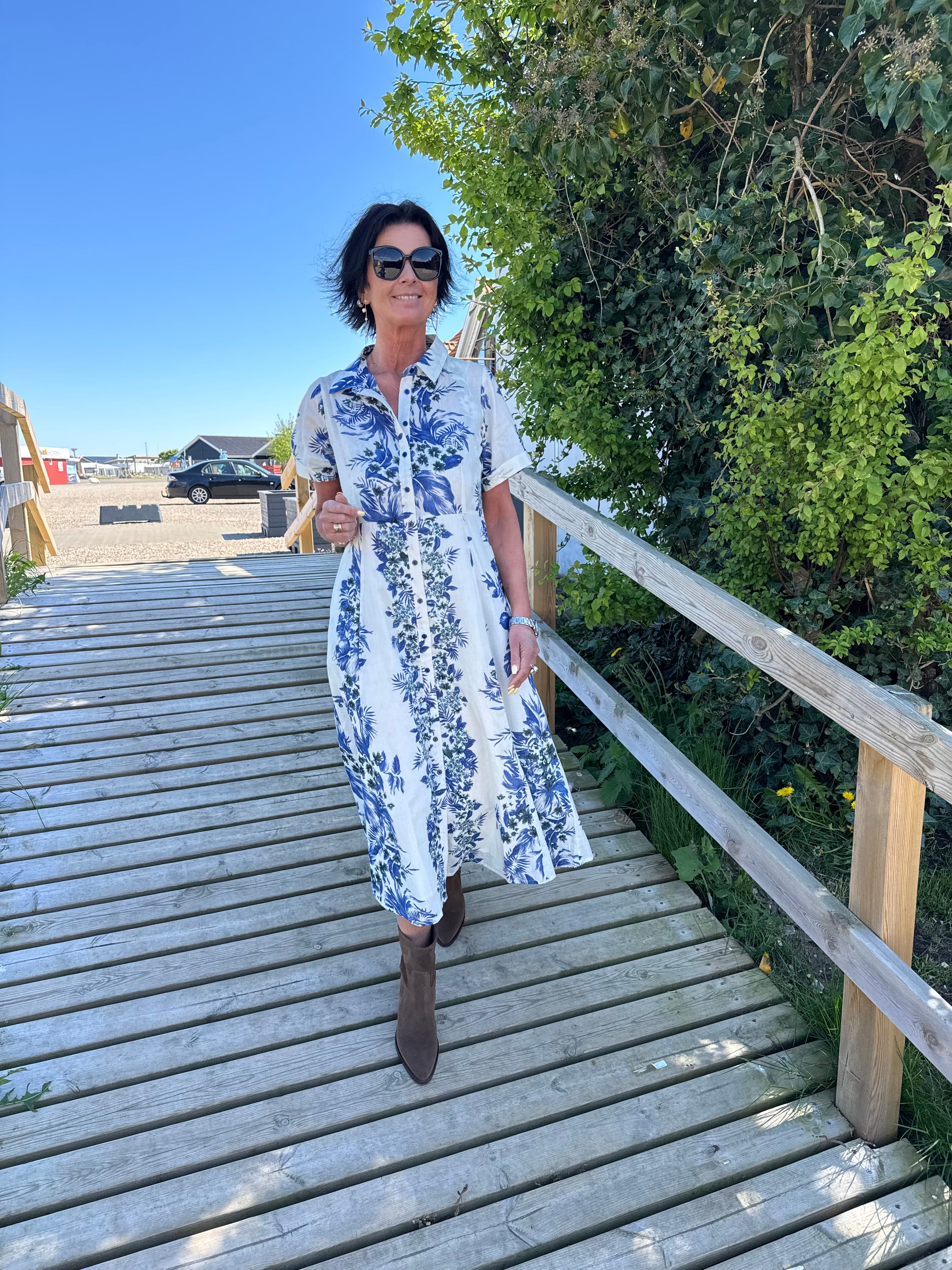 Lollys Laundry Kjole - BlakeLL Maxi Kjole i Blå Print