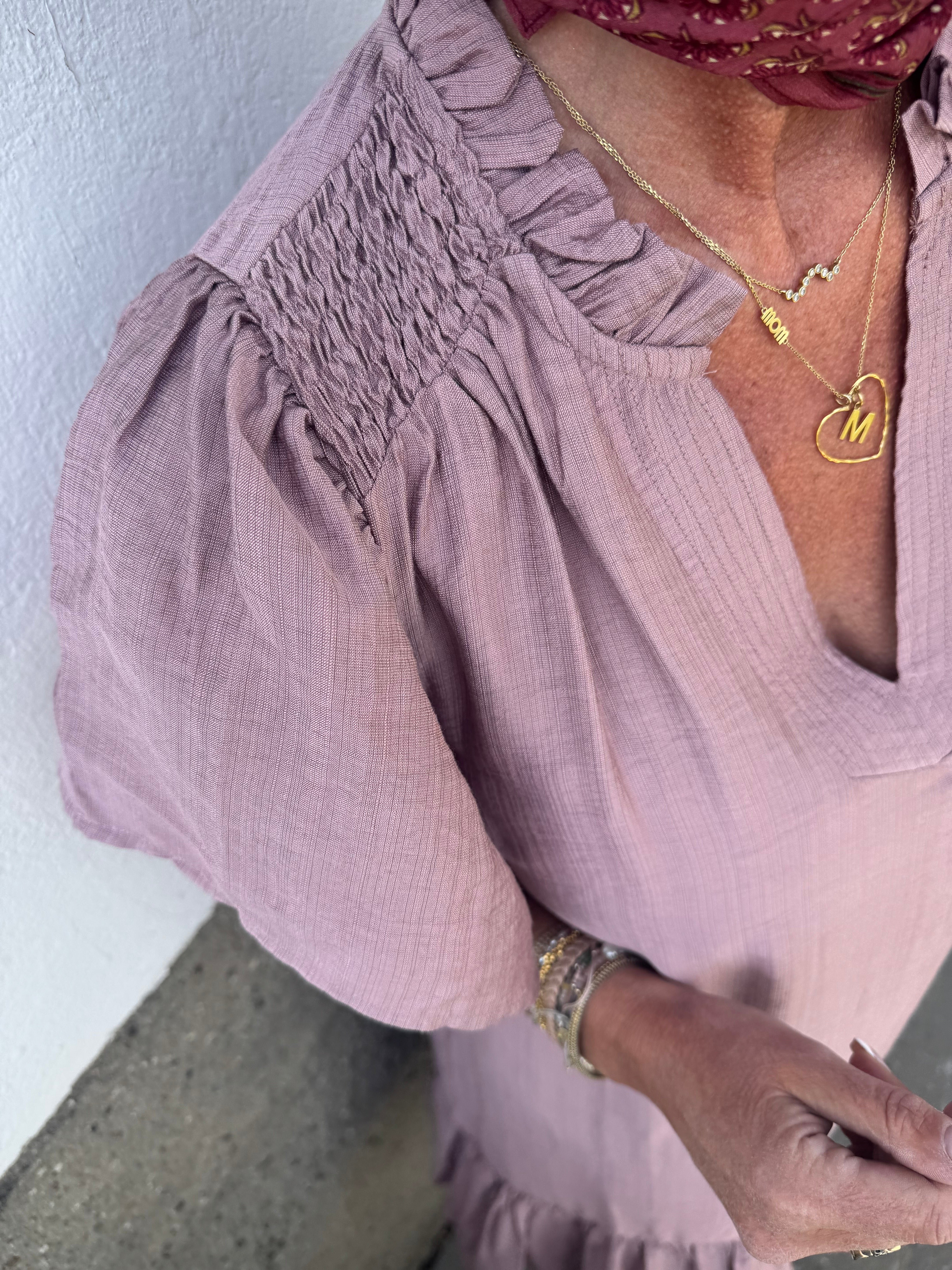 Co´Couture Kjole - Heracc Crop SS Frill Kjole i Old Rose