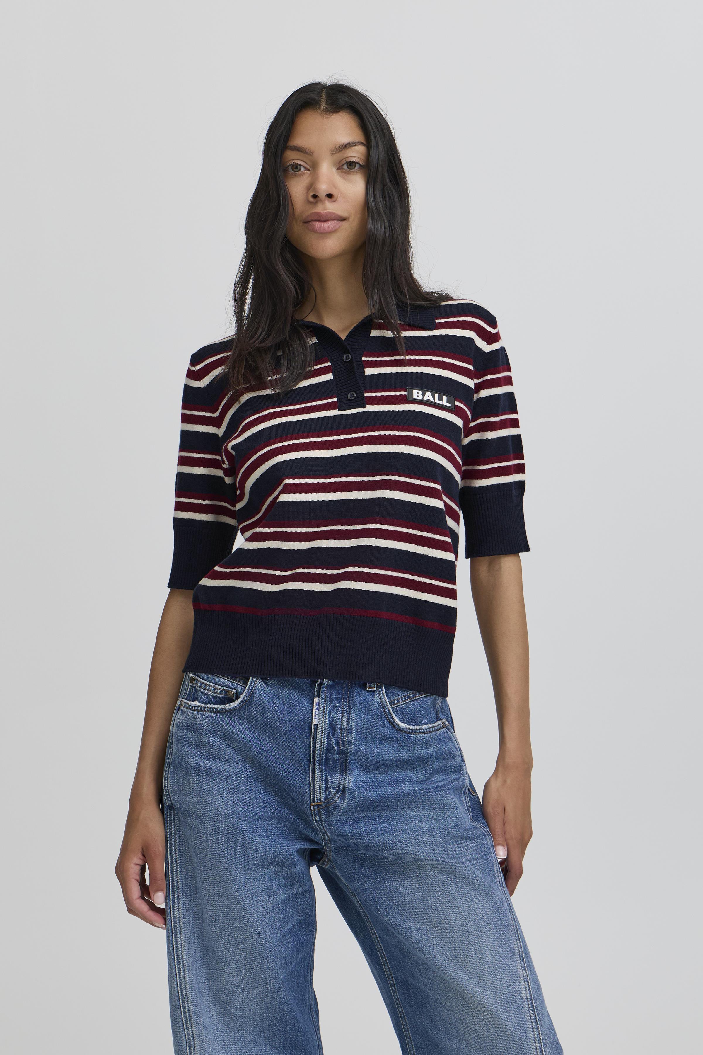 BALL Original Polo - BaMarietta Knit SL Polo i Sky Captain