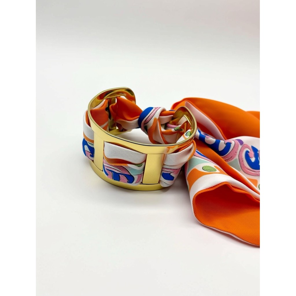 Tim & Simonsen Armbånd - TSJ709 Ribbon Armbånd i Forgyldt Orange Bånd