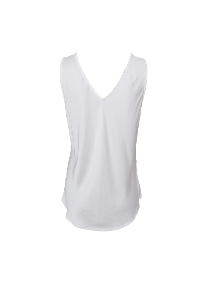 Black Colour Top - BCMABEL Double V-Neck Top i Off White