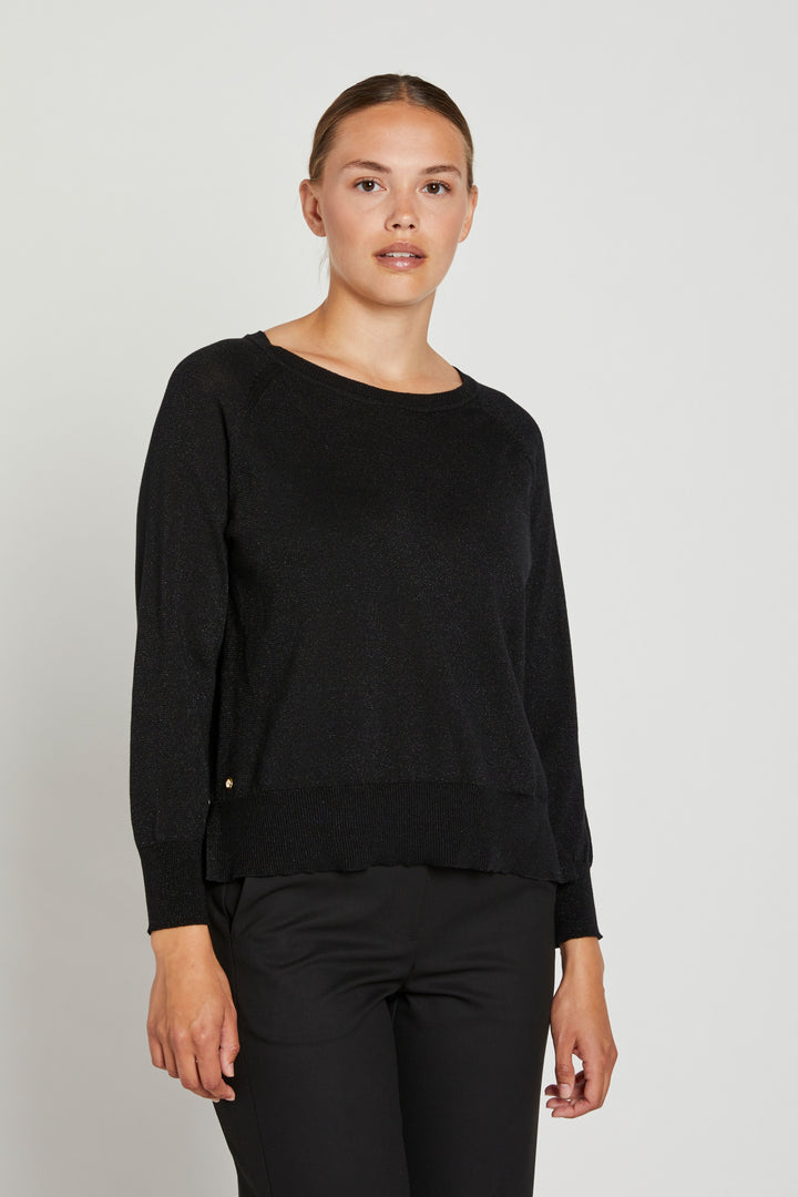 PBO Strik - Bekka Strik Bluse i Sort