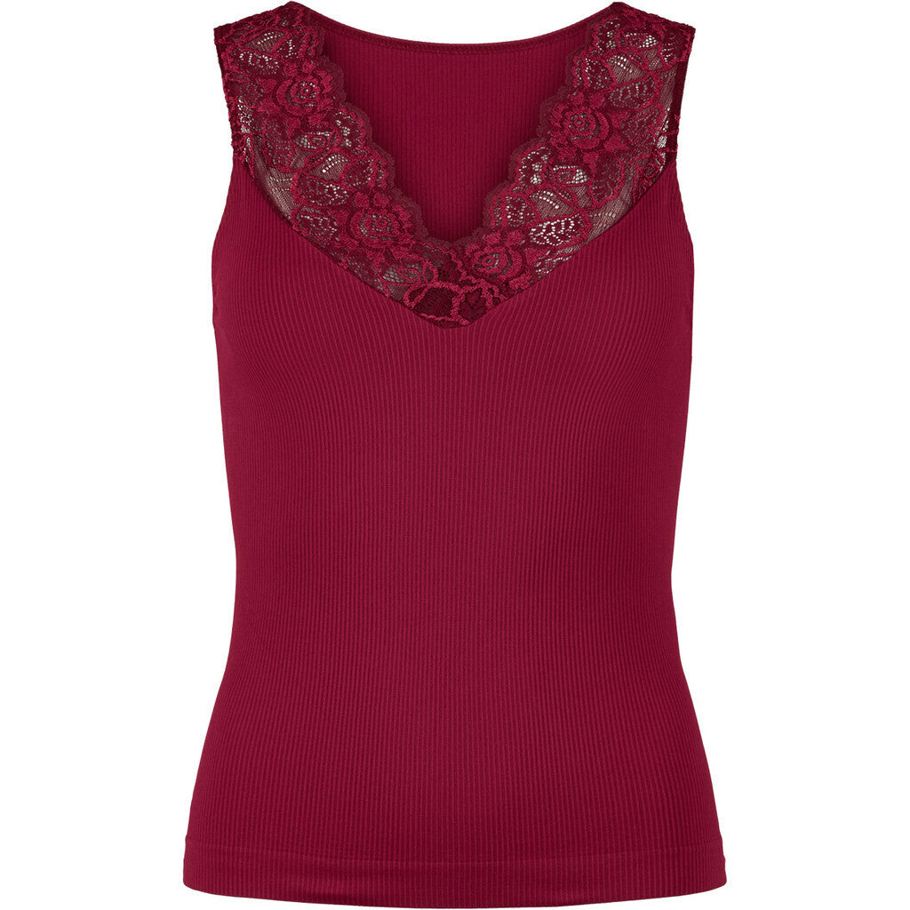 Tim & Simonsen Top - Belen V-Lace Top i Bordo