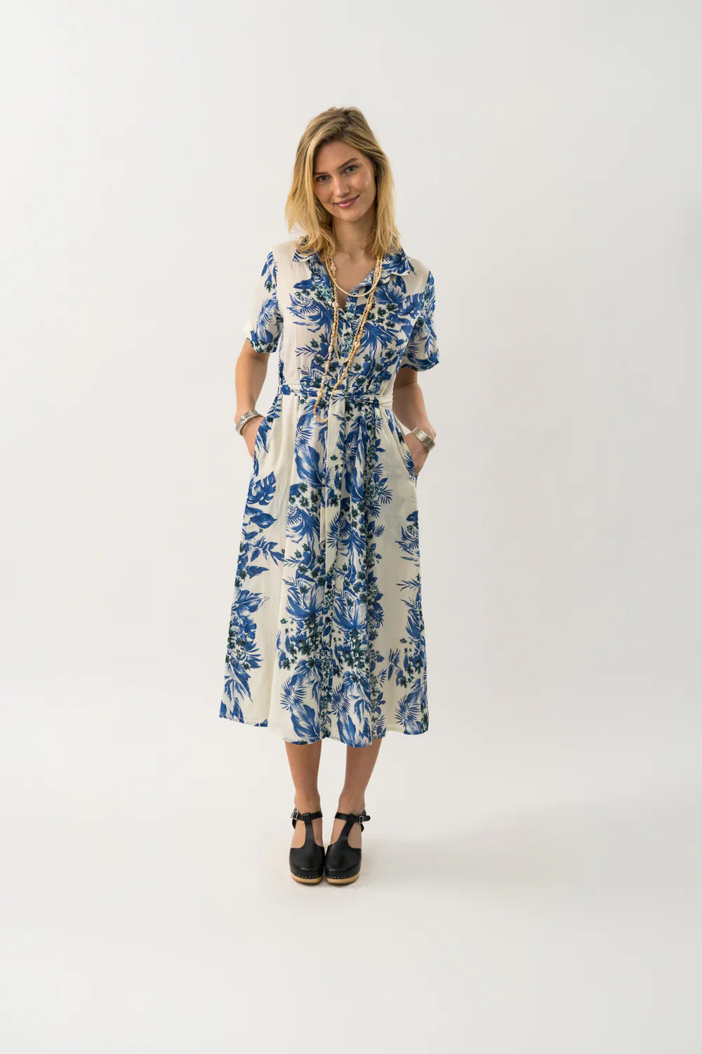 Lollys Laundry Kjole - BlakeLL Maxi Kjole i Blå Print