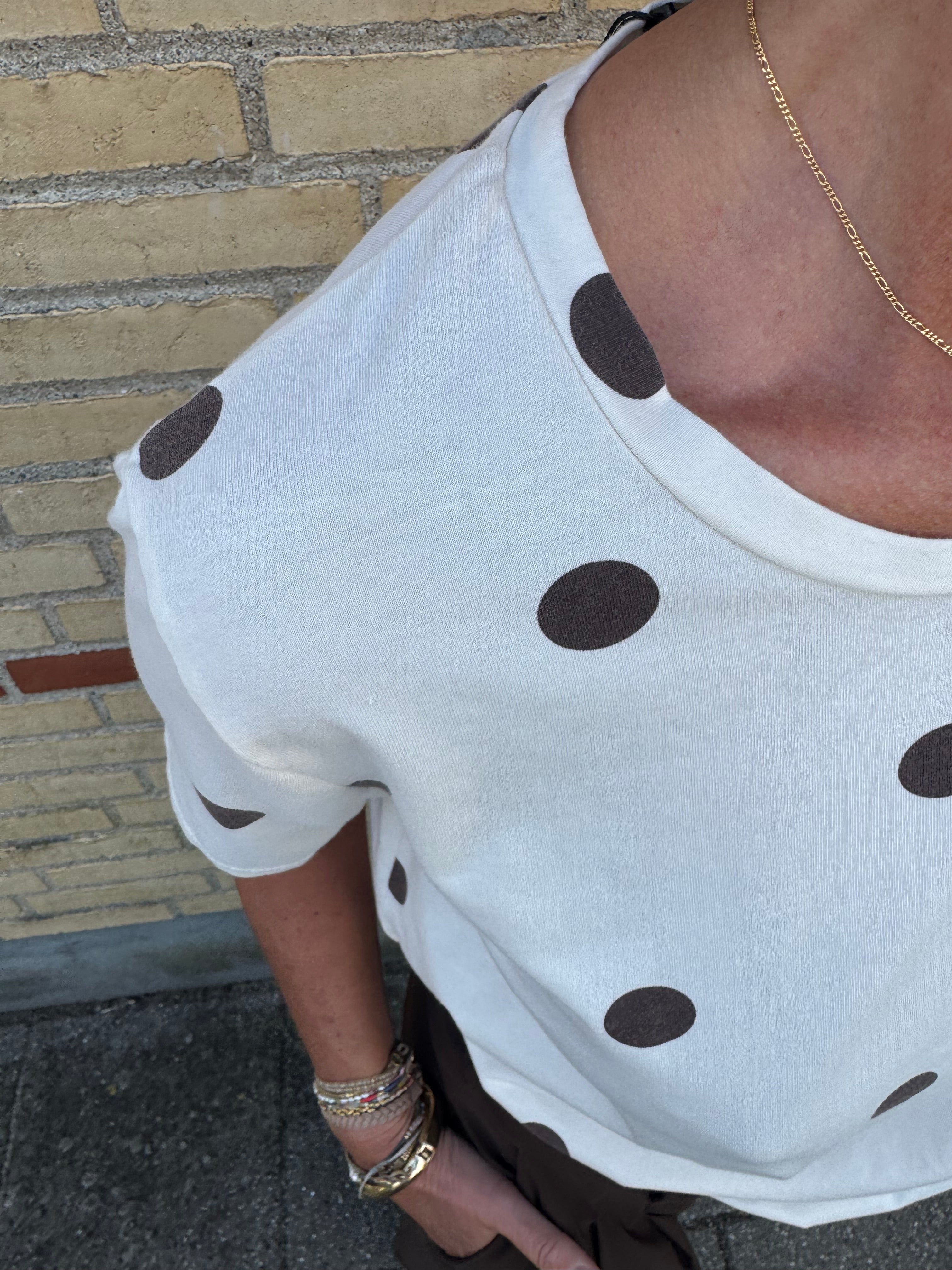 Black Colour T-shirt - BcZelda T-shirt i Coffee Dots