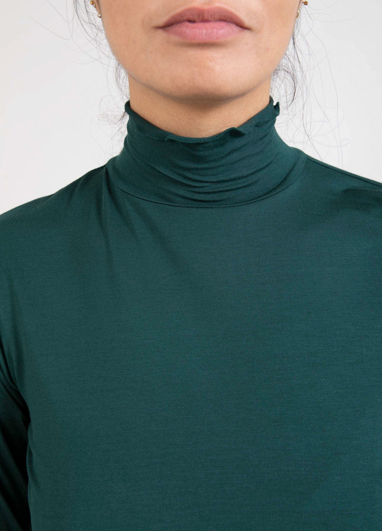 Coster Copenhagen - CC Heart Sofia Turtleneck Bluse i Dark Green