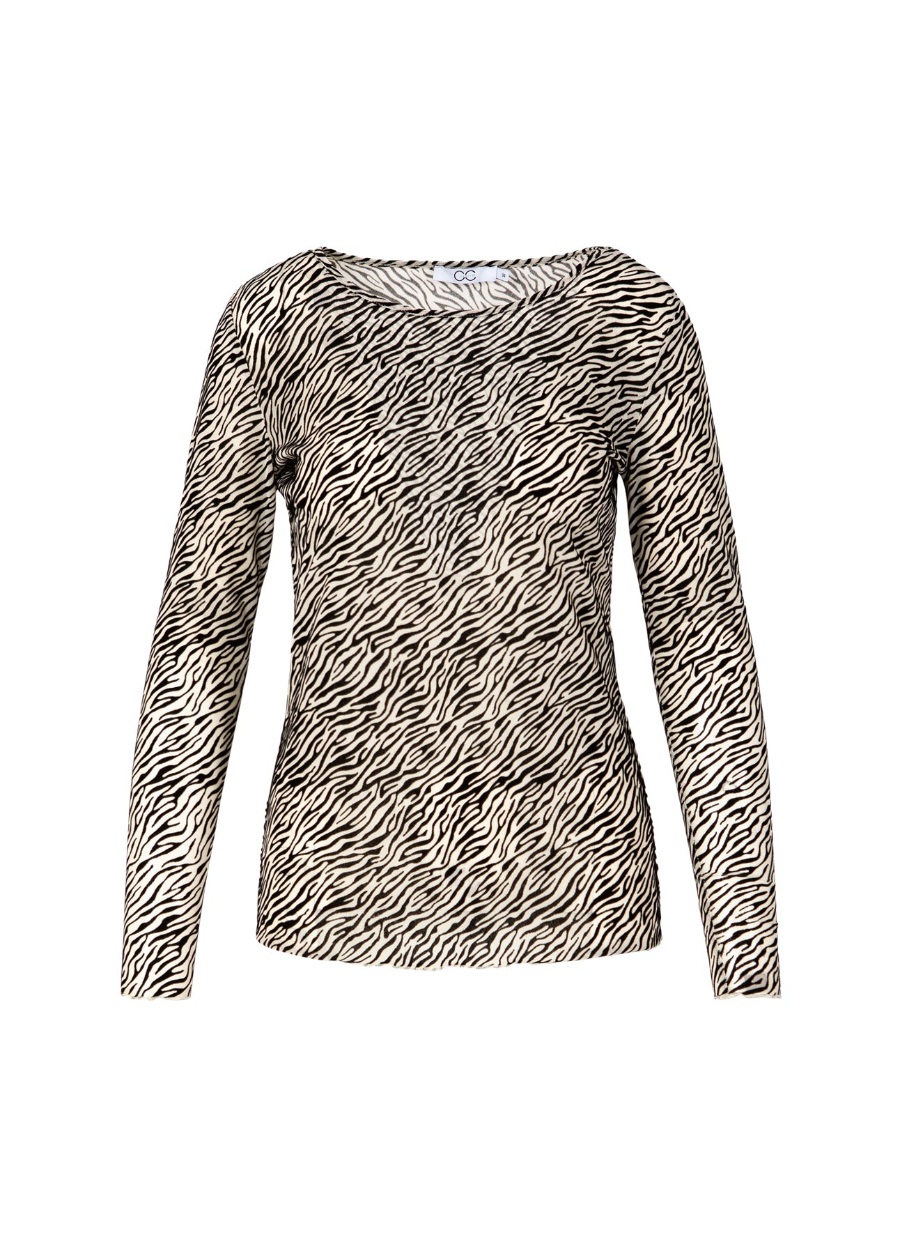 Coster Copenhagen Bluse - CC Heart Eve Mesh Bluse i Cream Zebra
