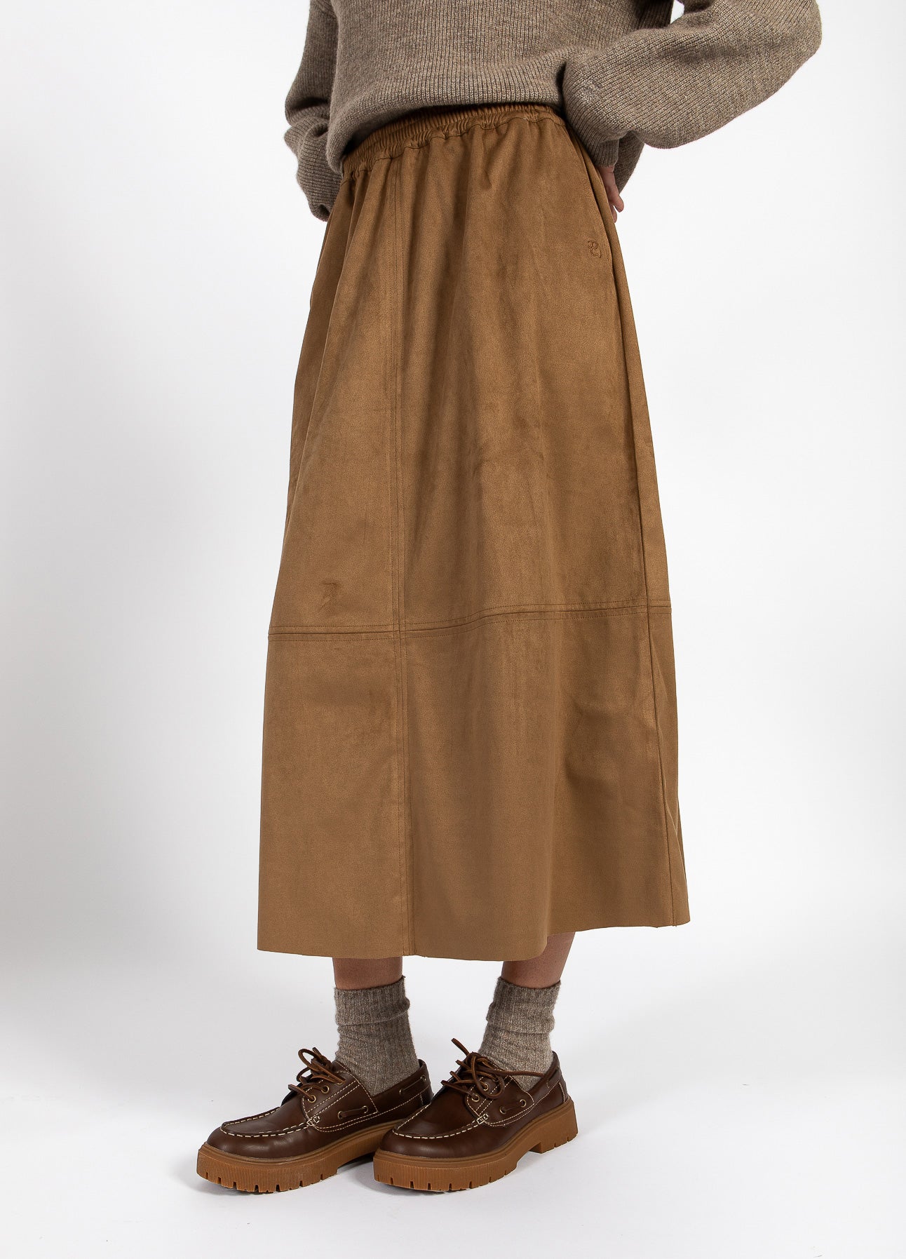 Coster Copenhagen Nederdel - CC Heart Romy Lang Nederdel i Golden Brown