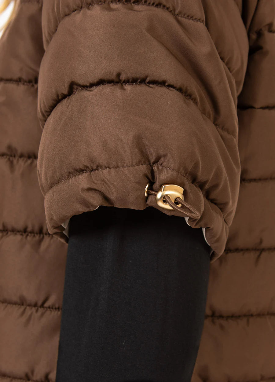 Coster Copenhagen Jakke - CC Heart Asta Quiltet Kort Ærmet Jakke i Chocolate Brown