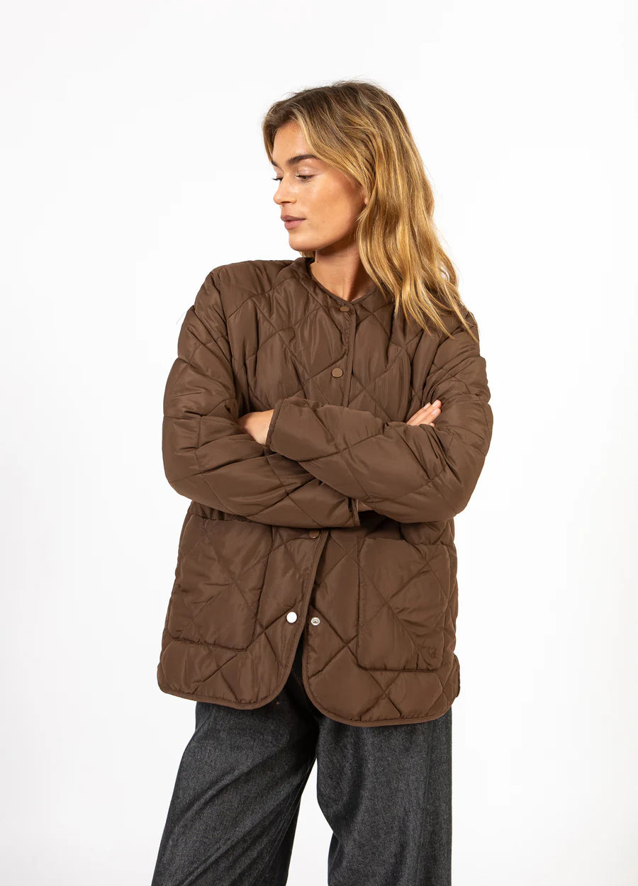 Coster Copenhagen Jakke - CC Heart Asta Quiltet Jakke i Chocolate Brown