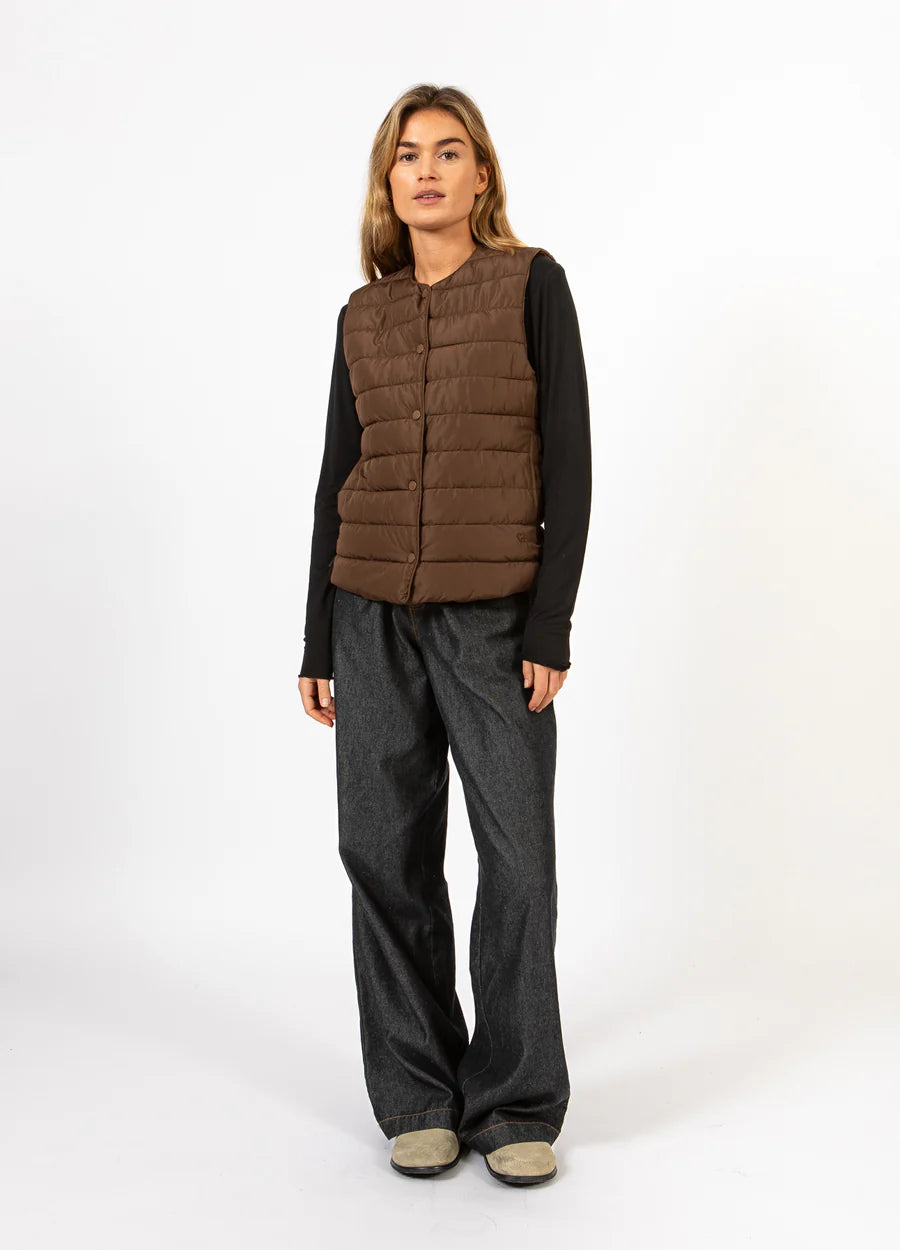 Coster Copenhagen Vest - CC Heart Asta Quiltet Vest i Chocolate Brown