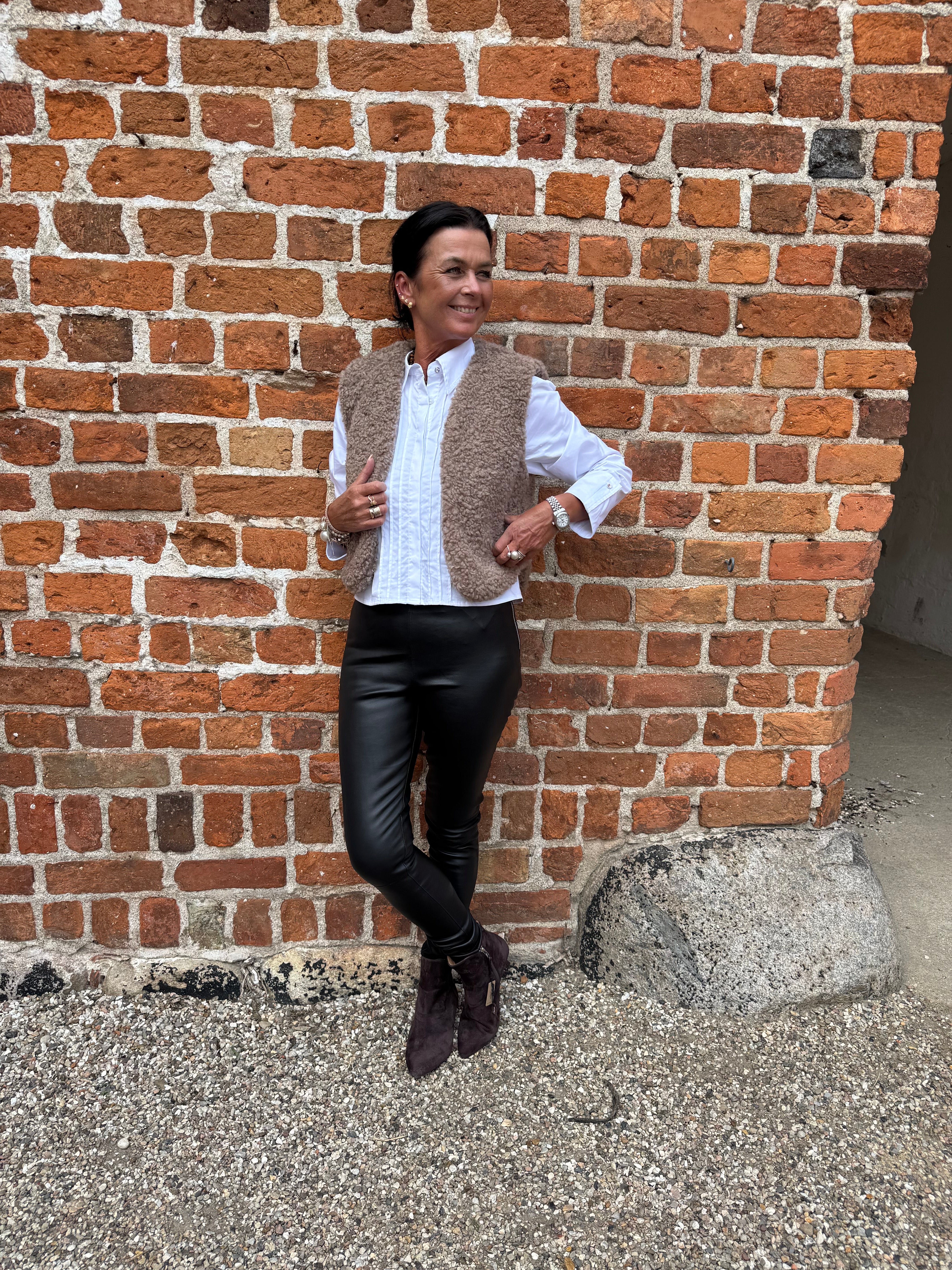 Depeche Bukser - AyaDEP Skind Leggings i Nero Sort